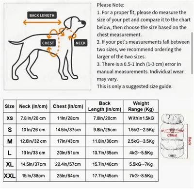 Köpek Mont S Beden