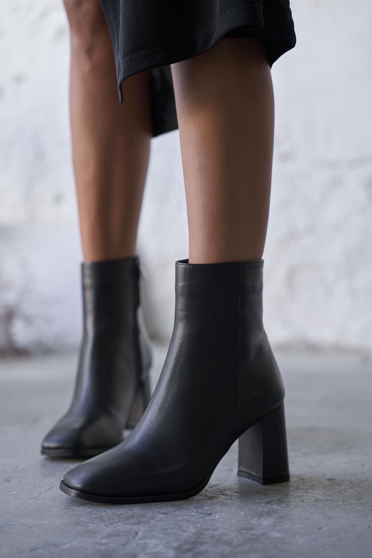 ALLİNA SİYAH DERİ BOT