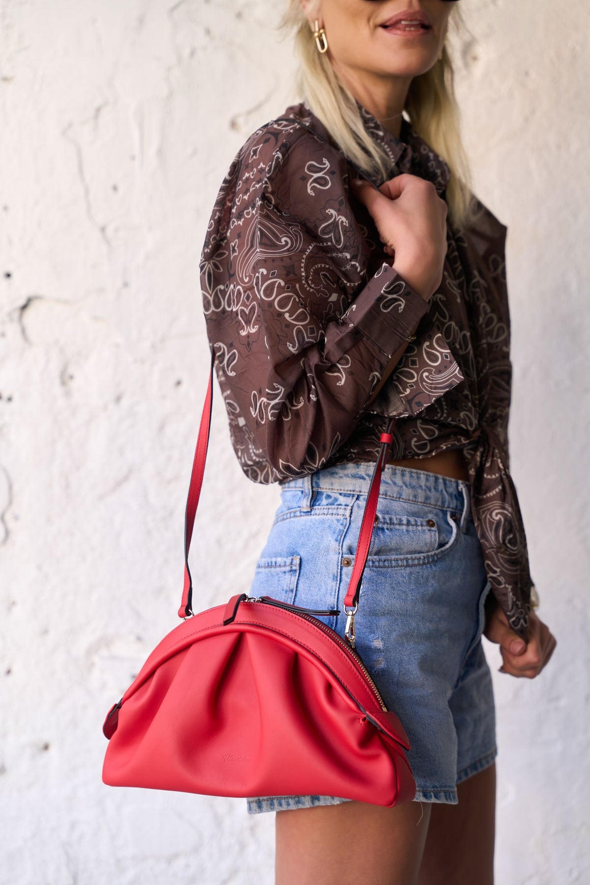 AMSTERDAM KIRMIZI DERİ ÇANTA