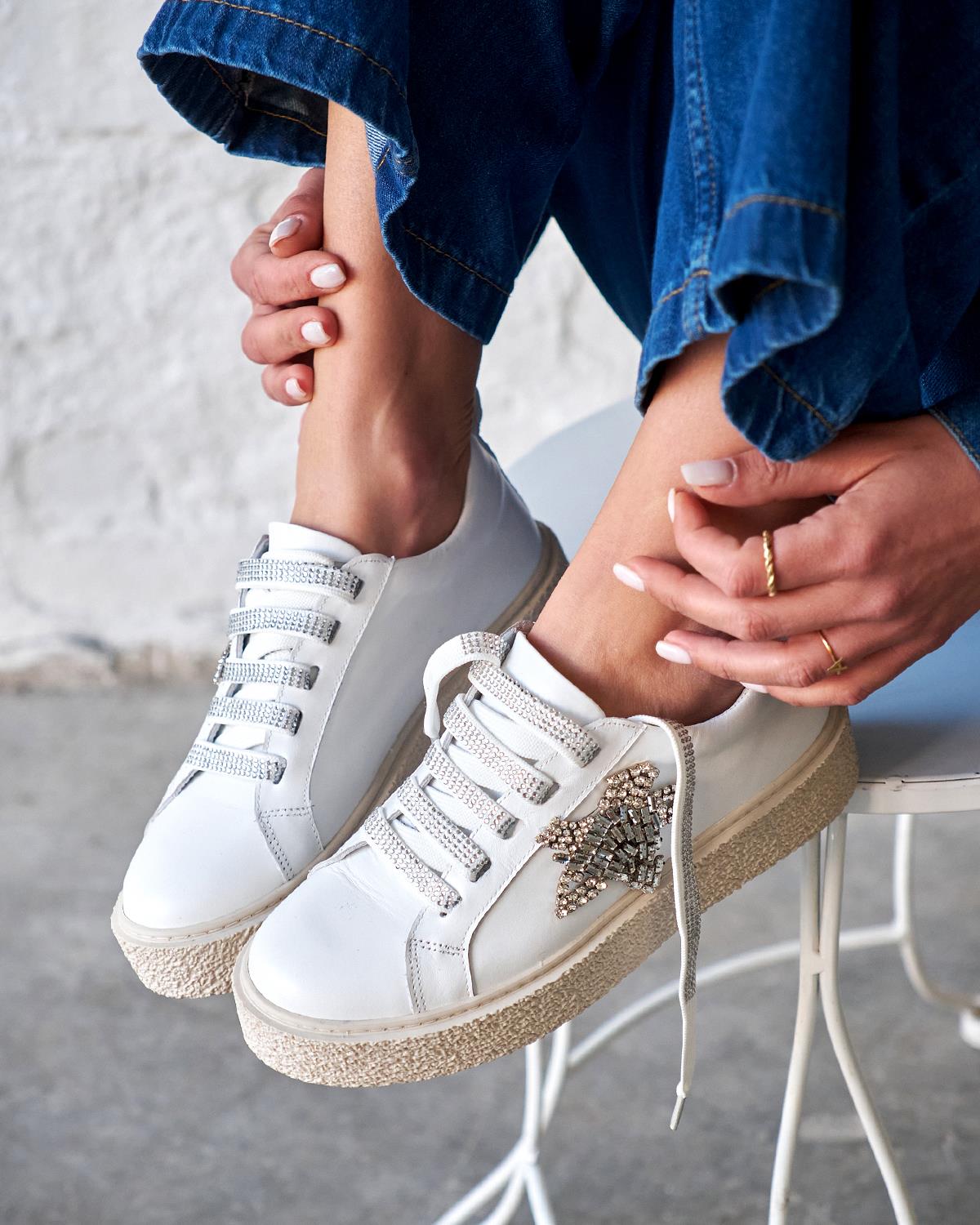 GRAVES BEYAZ DERİ SPOR AYAKKABI