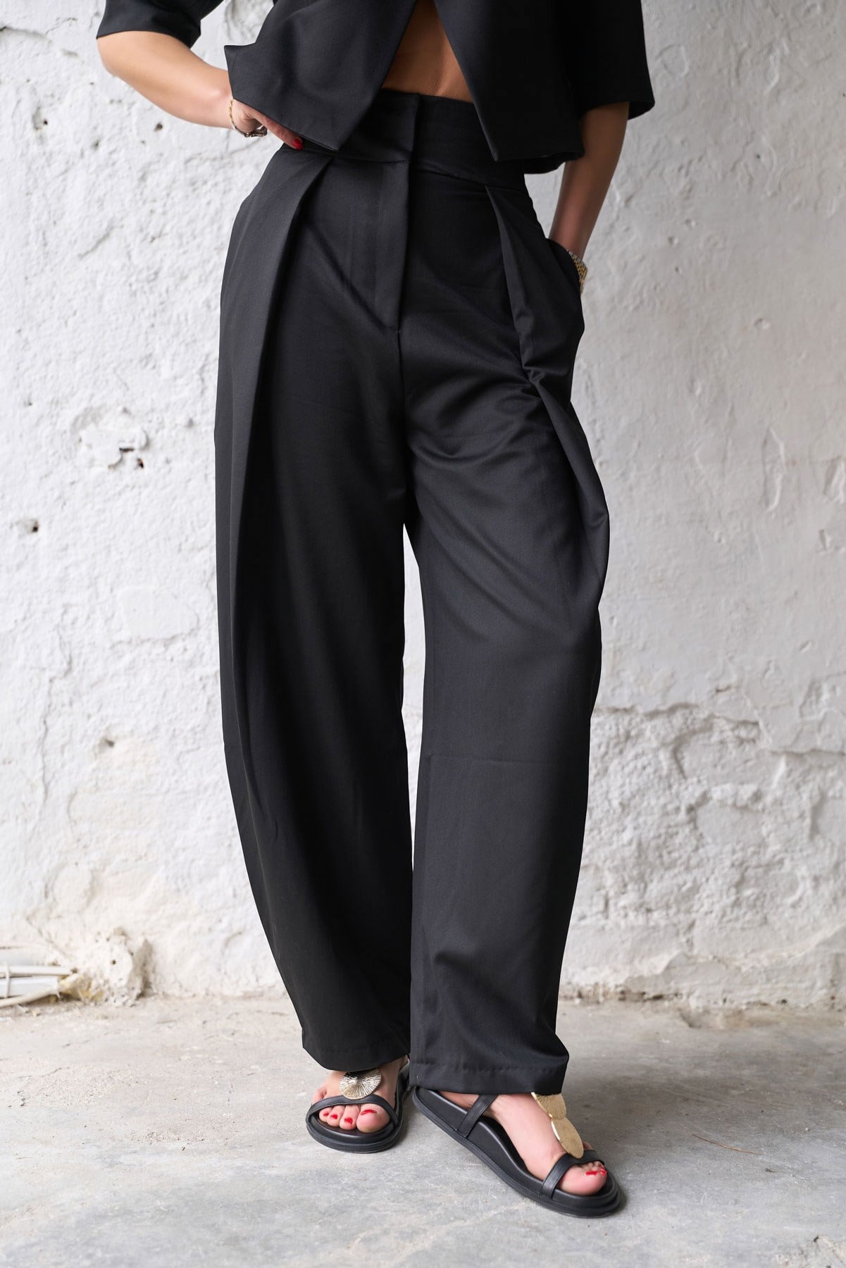 LİOMEL SİYAH PALAZZO PANTOLON