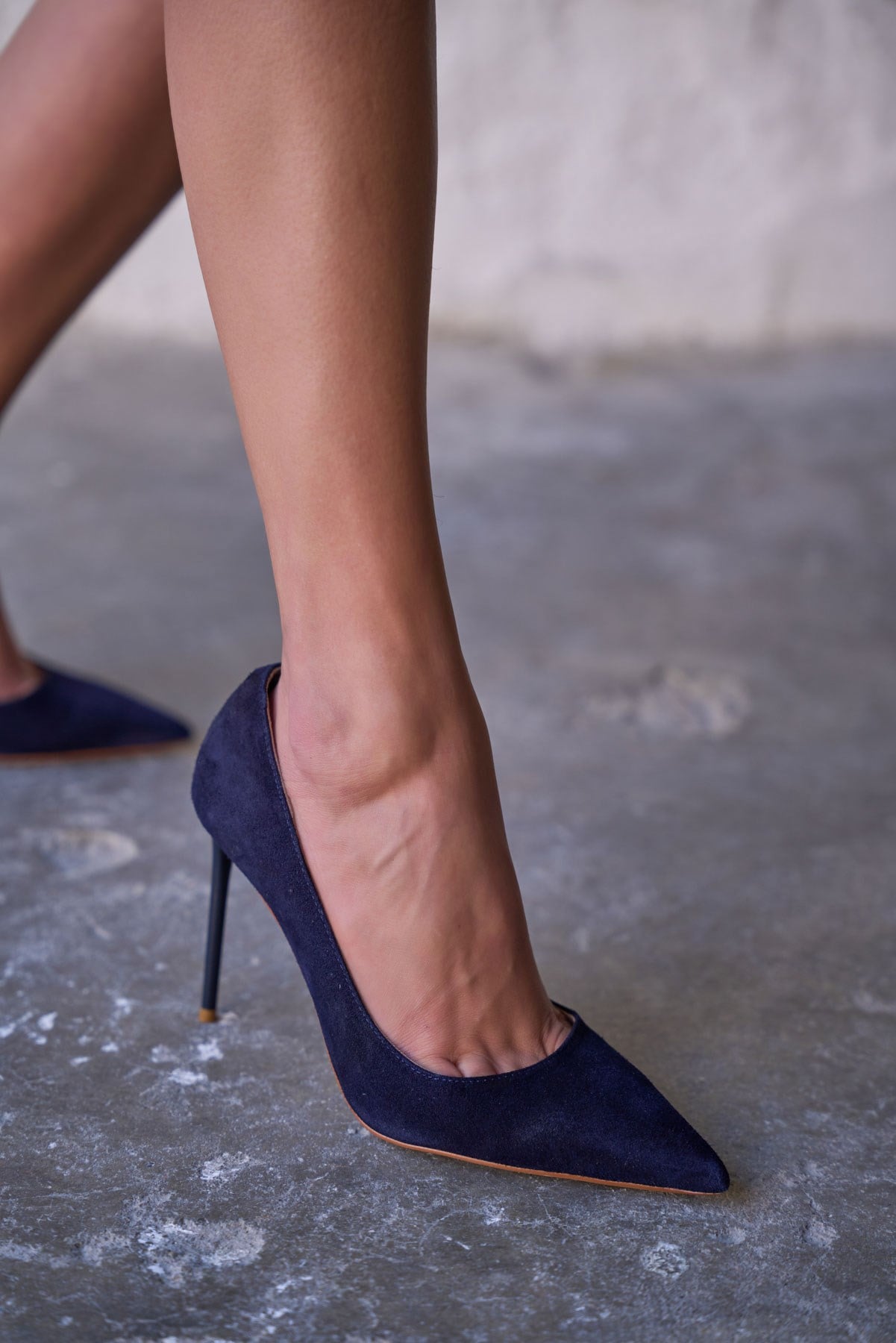 MİTTA 10 CM LACİVERT SÜET STİLETTO