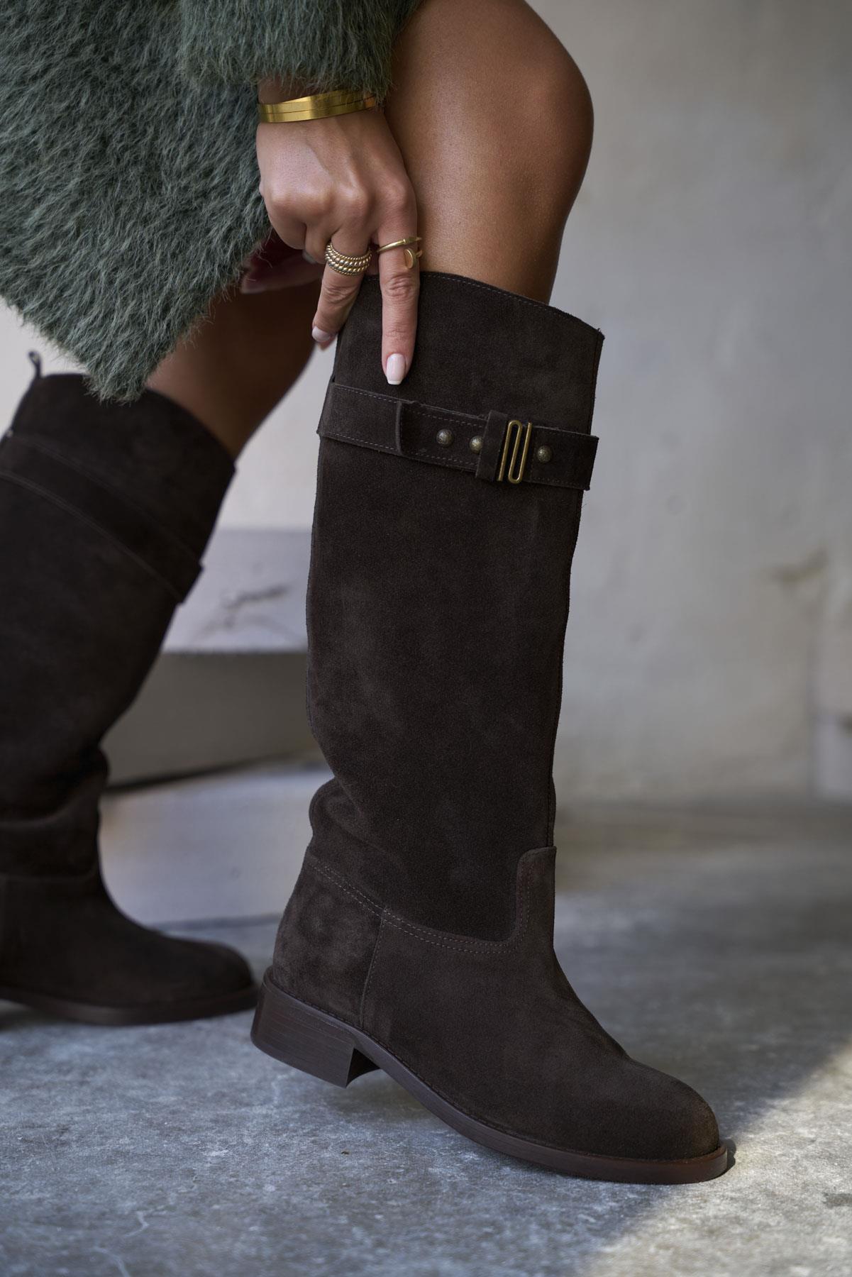 MODLİNG KAHVE SÜET ÇİZME