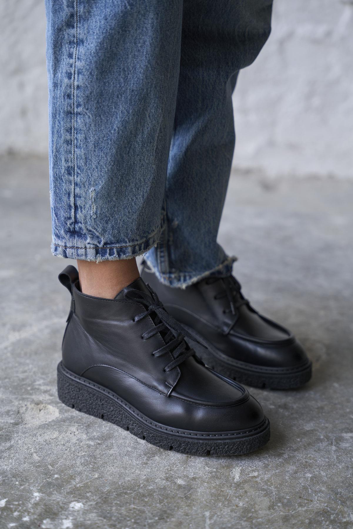 REGGİO SİYAH DERİ BOT