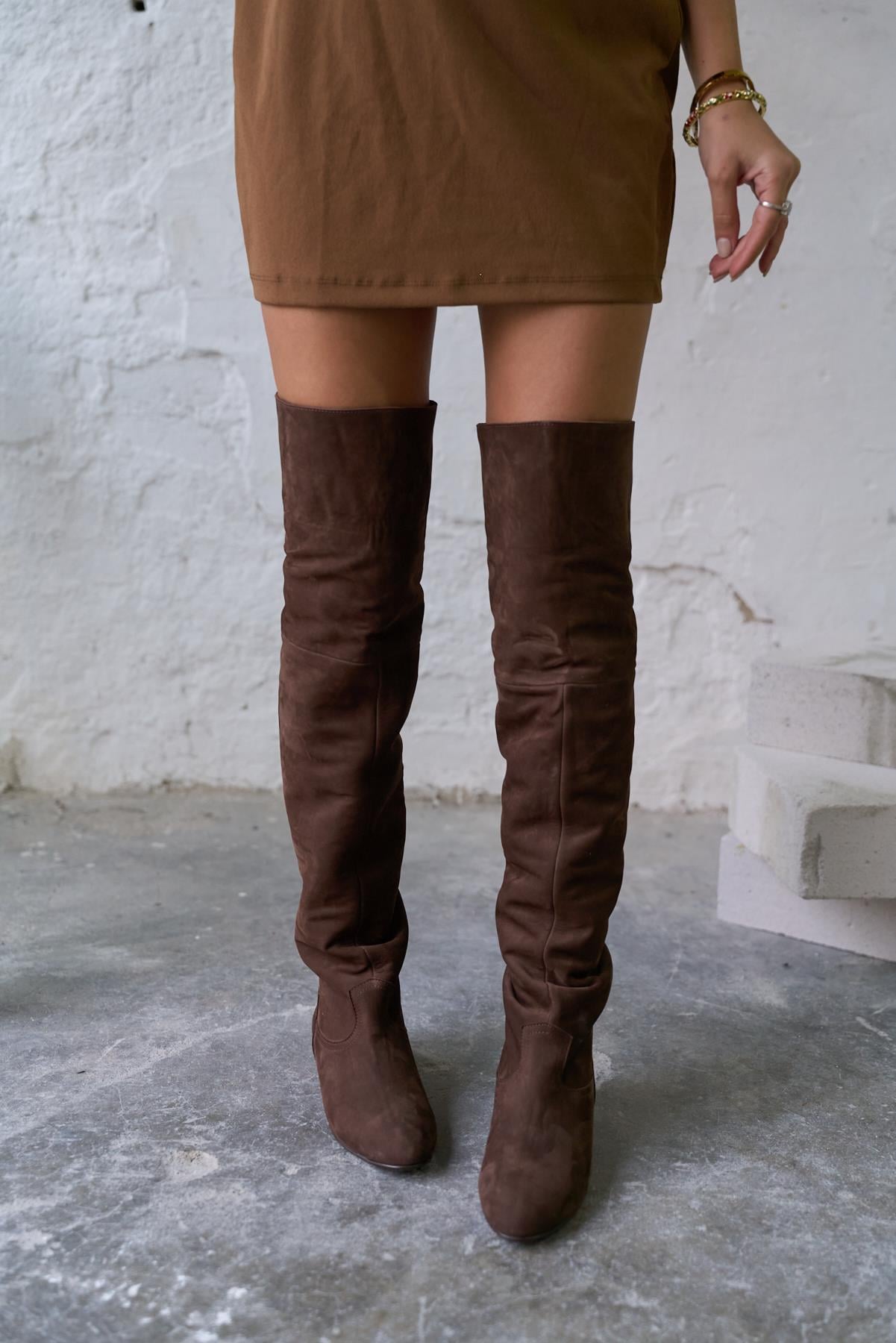 RİVO KAHVE SÜET ÇİZME 