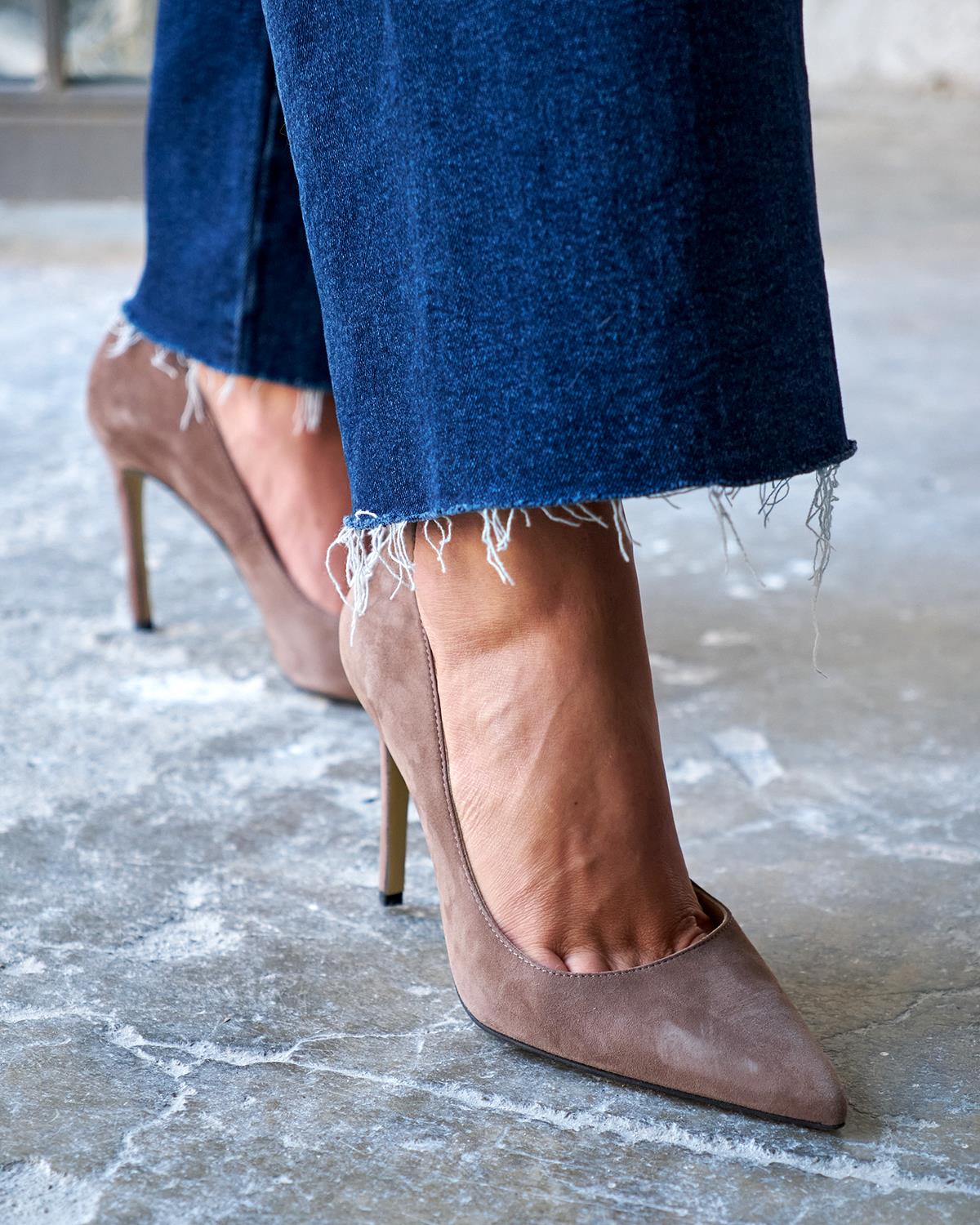 SİSTA 10 CM VİZON SÜET STİLETTO