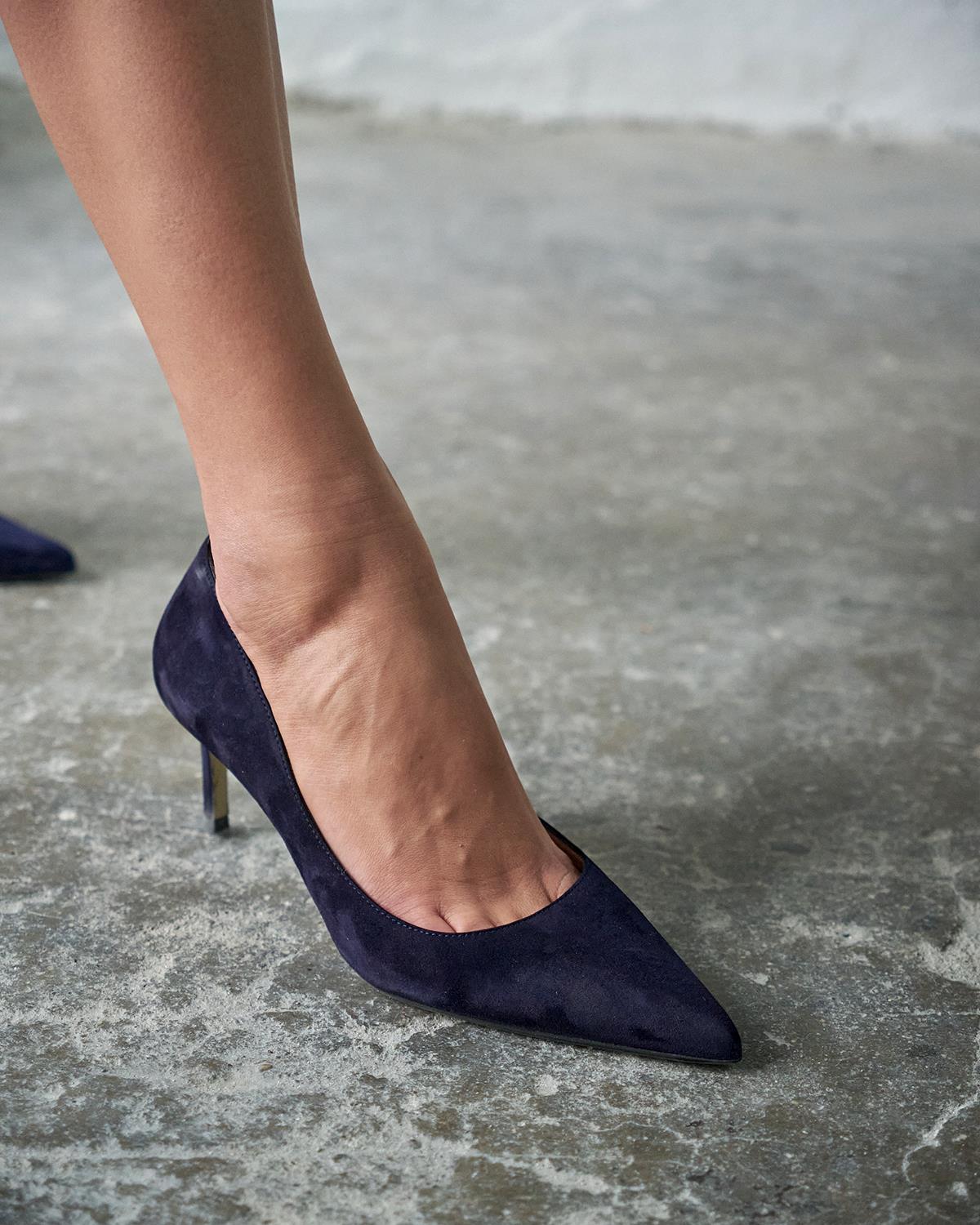 SİSTA 5 CM LACİVERT SÜET STİLETTO