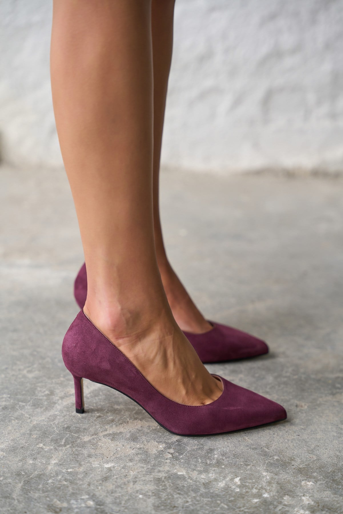 SİSTA 5 CM MOR SÜET STİLETTO