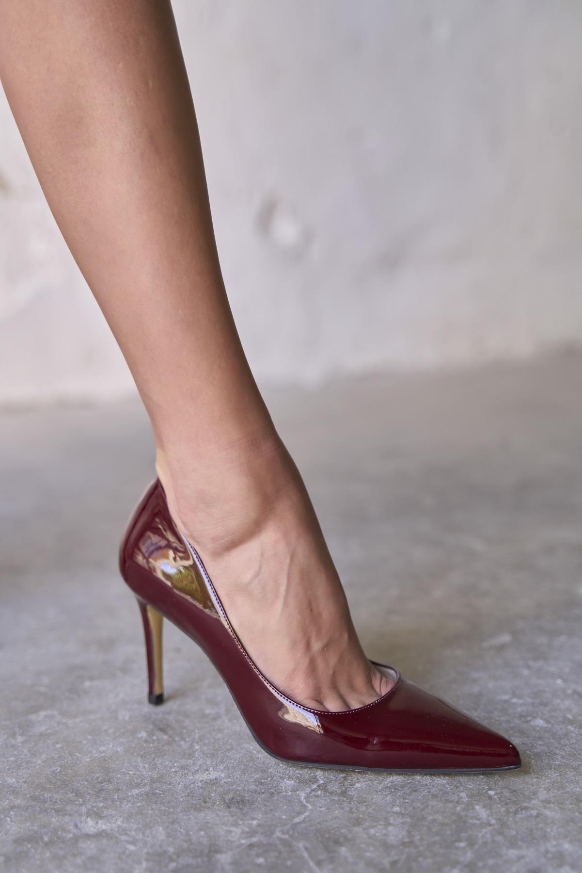 SİSTA 8 CM BORDO RUGAN STİLETTO