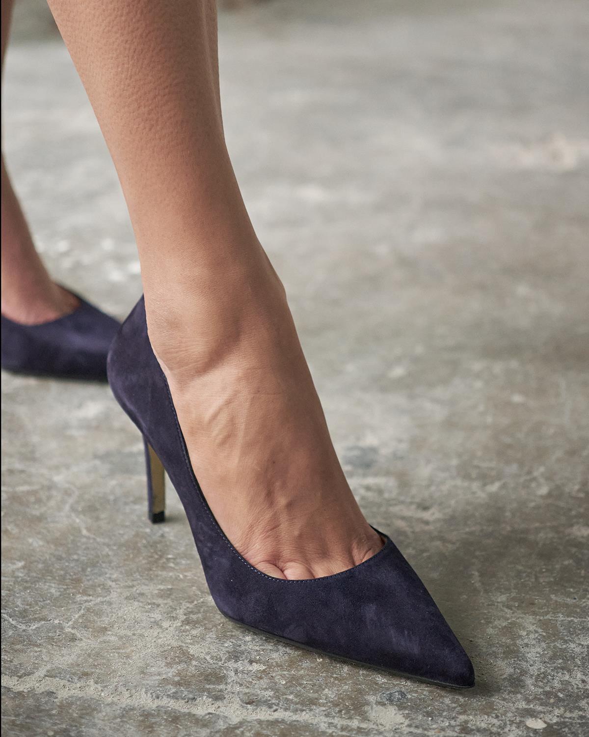 SİSTA 8 CM LACİVERT SÜET STİLETTO