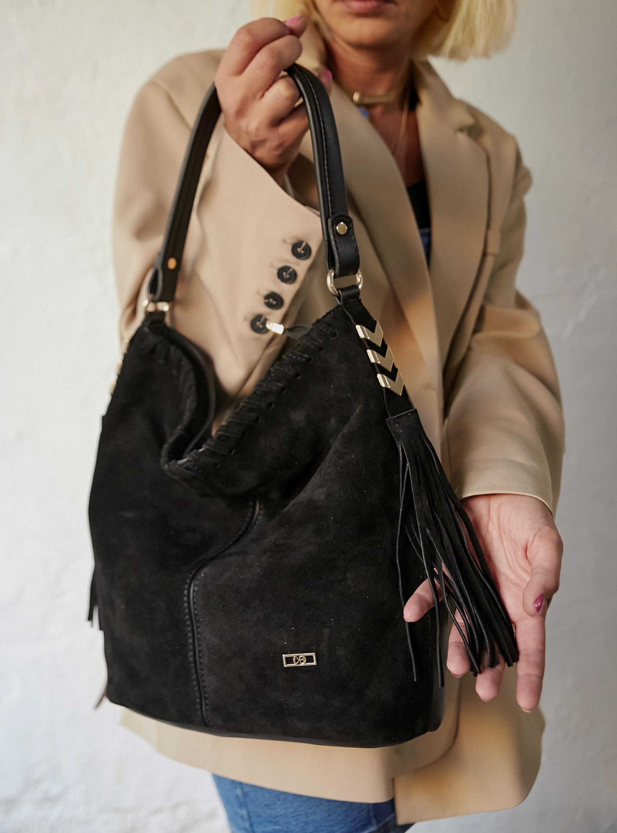 7272 SİYAH SÜET ÇANTA