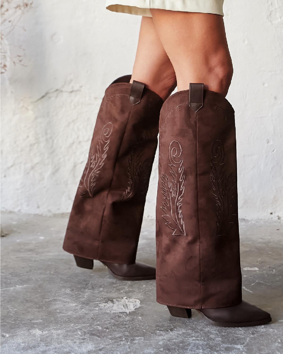 APOLLO KAHVE SÜET KOVBOY ÇİZME