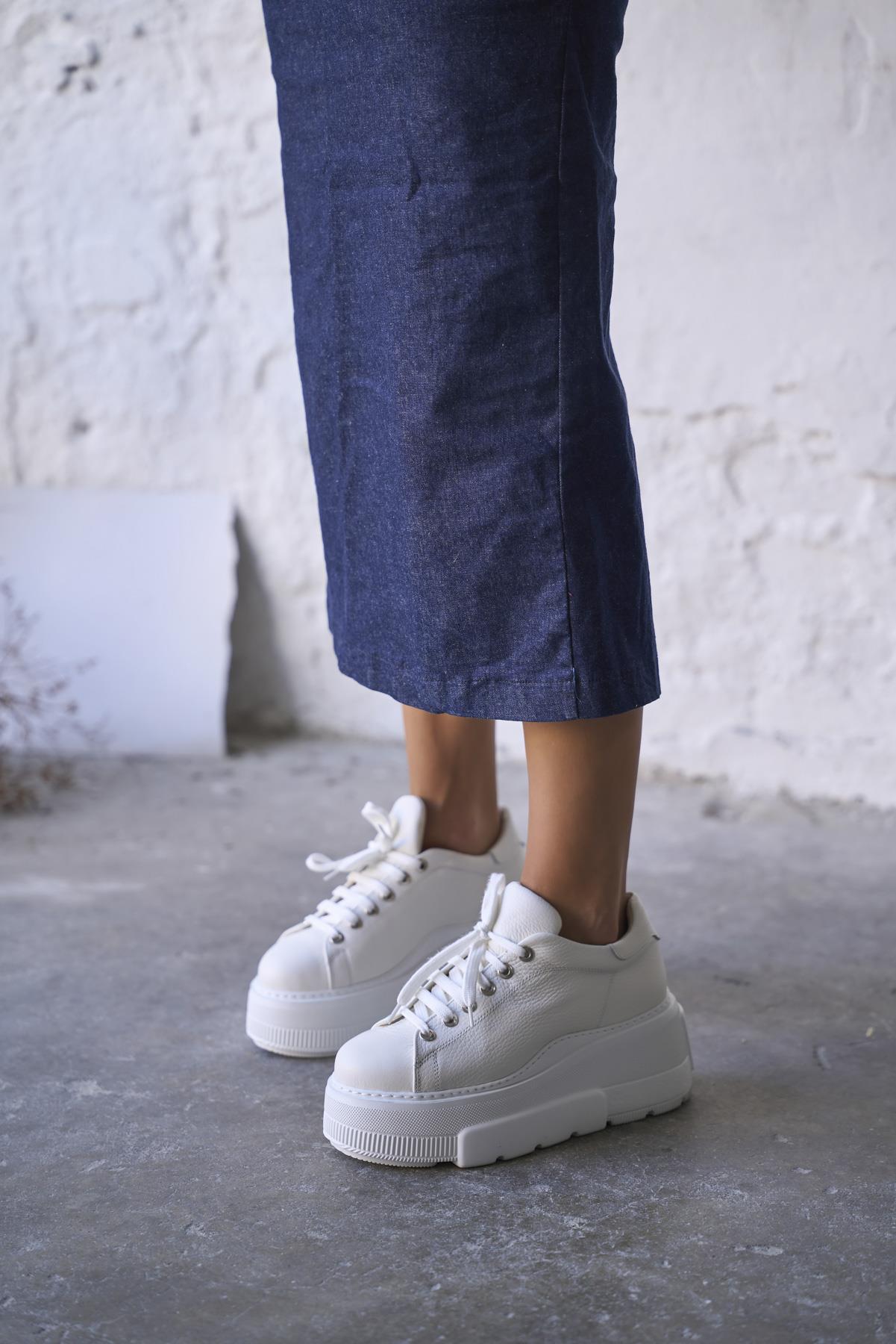 BRİEN BEYAZ DERİ SPOR AYAKKABI 