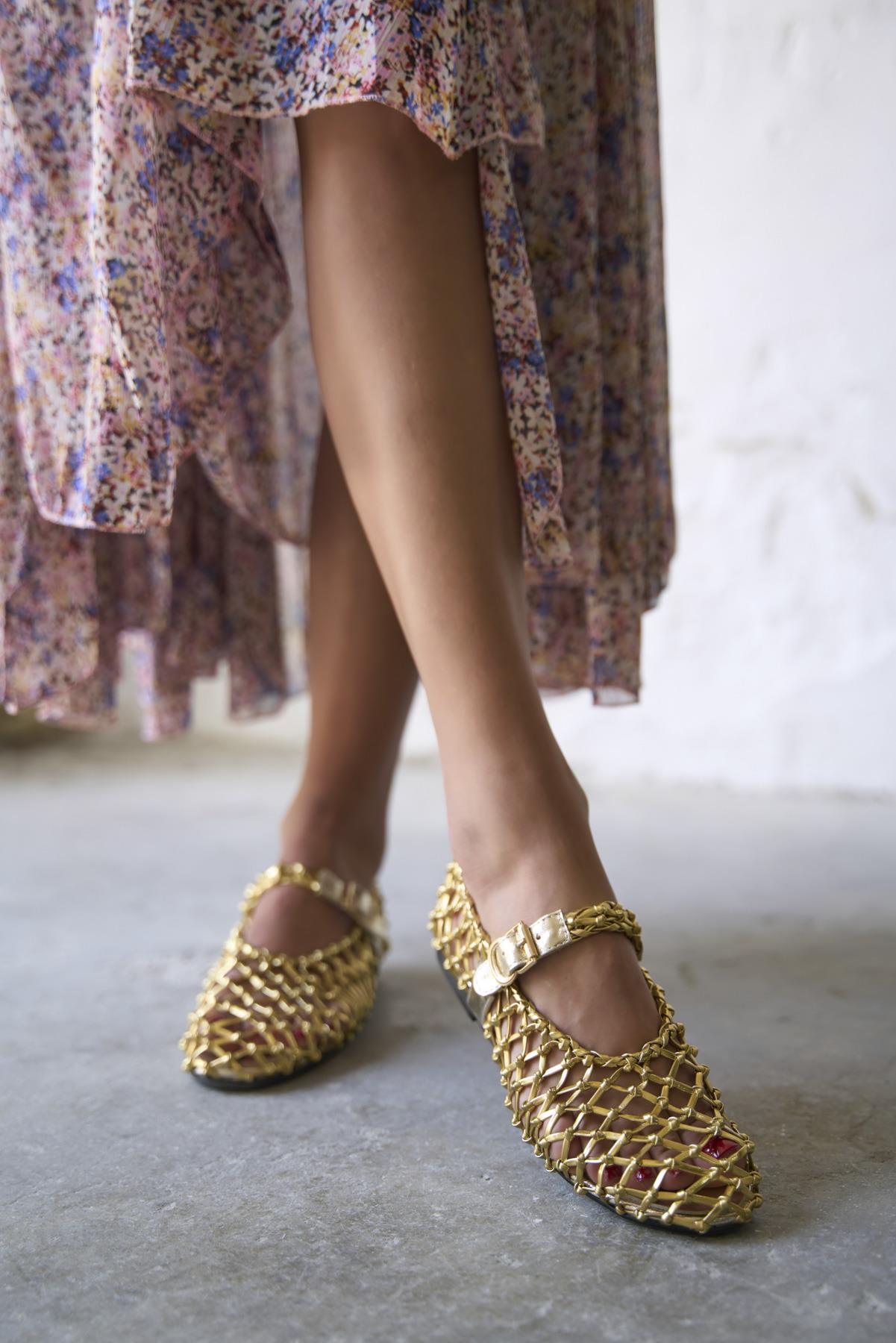 COLBY GOLD DERİ BABET