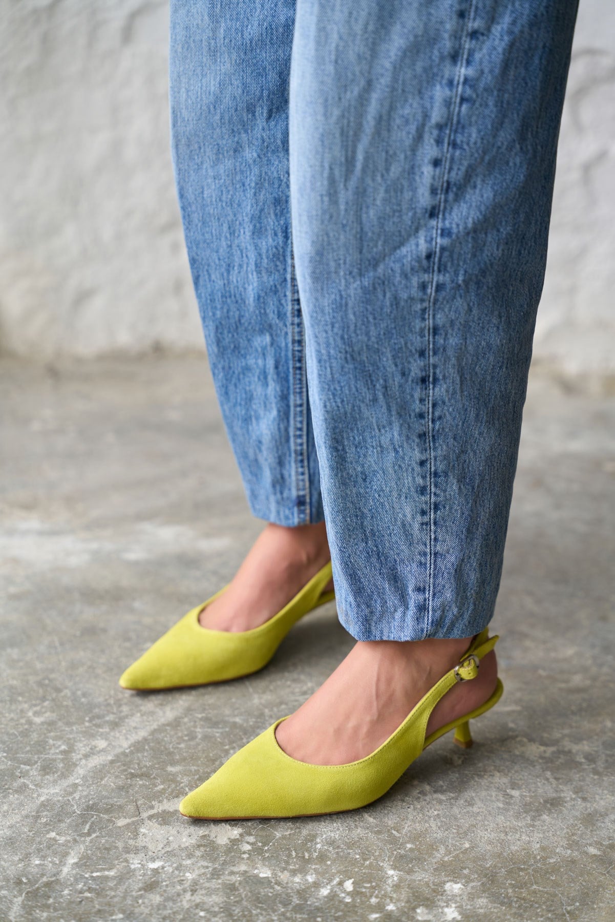 CUP SARI SÜET TOPUKLU AYAKKABI