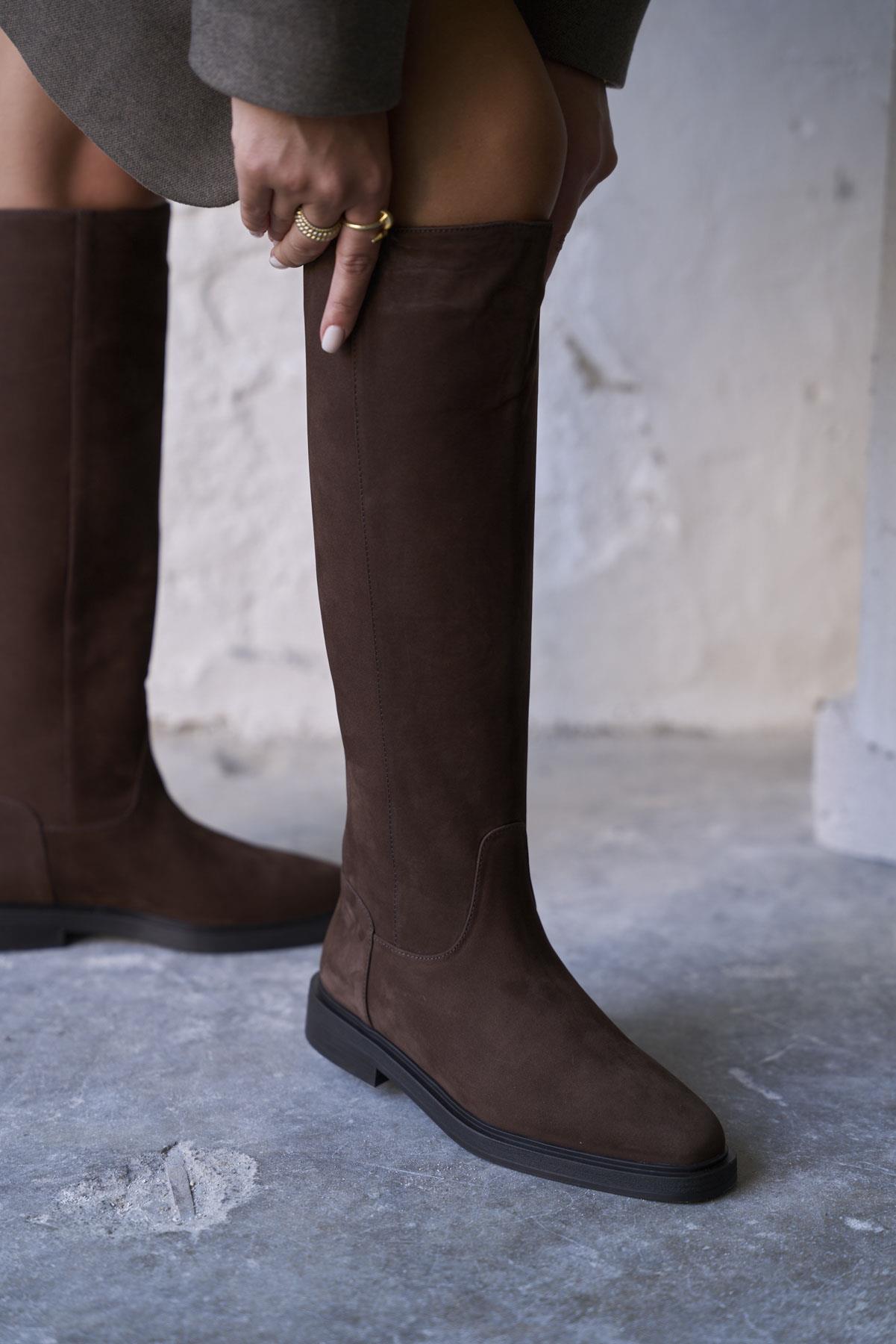 FLOVA KAHVE SÜET ÇİZME