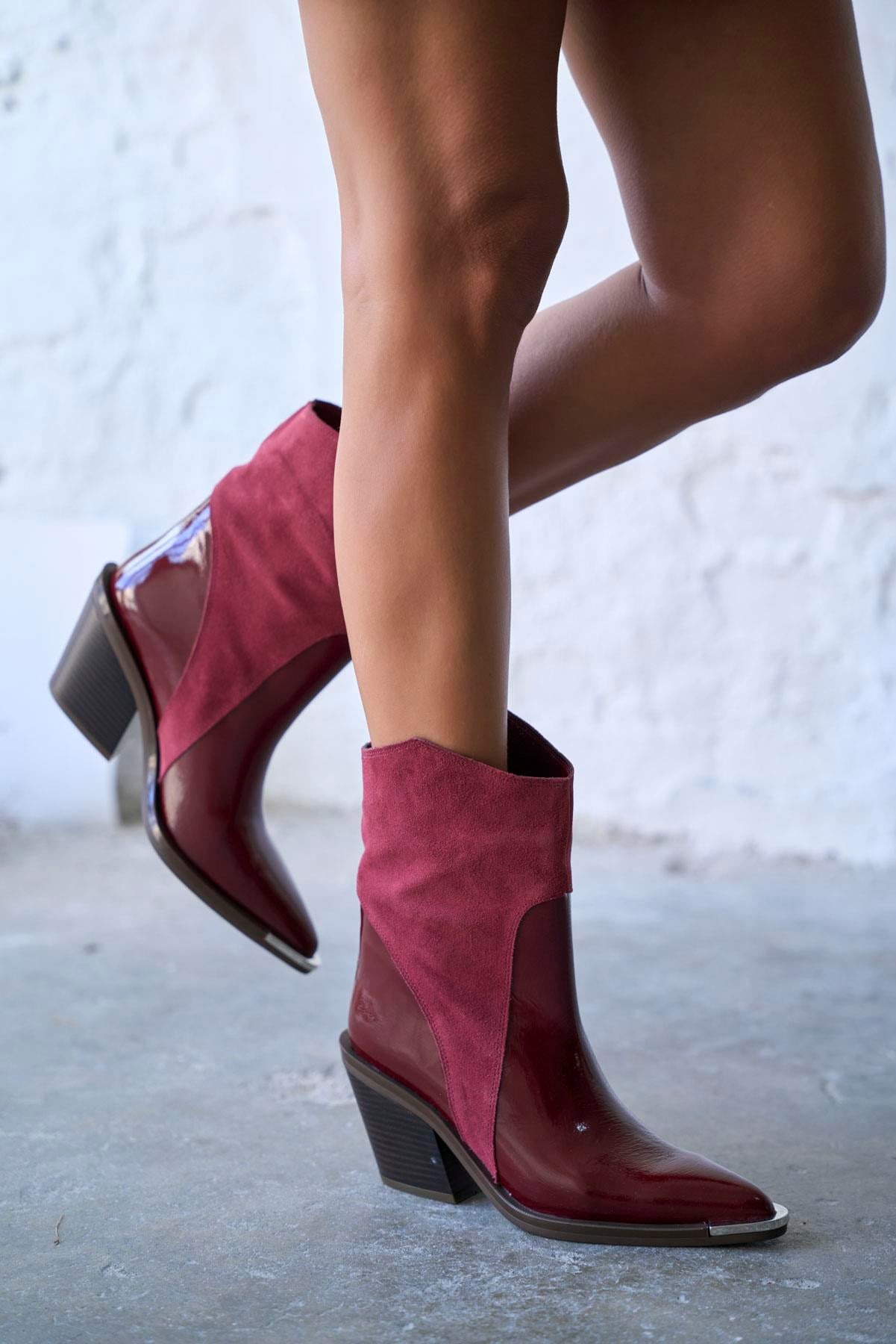 FORBİO BORDO SÜET KOVBOY BOT