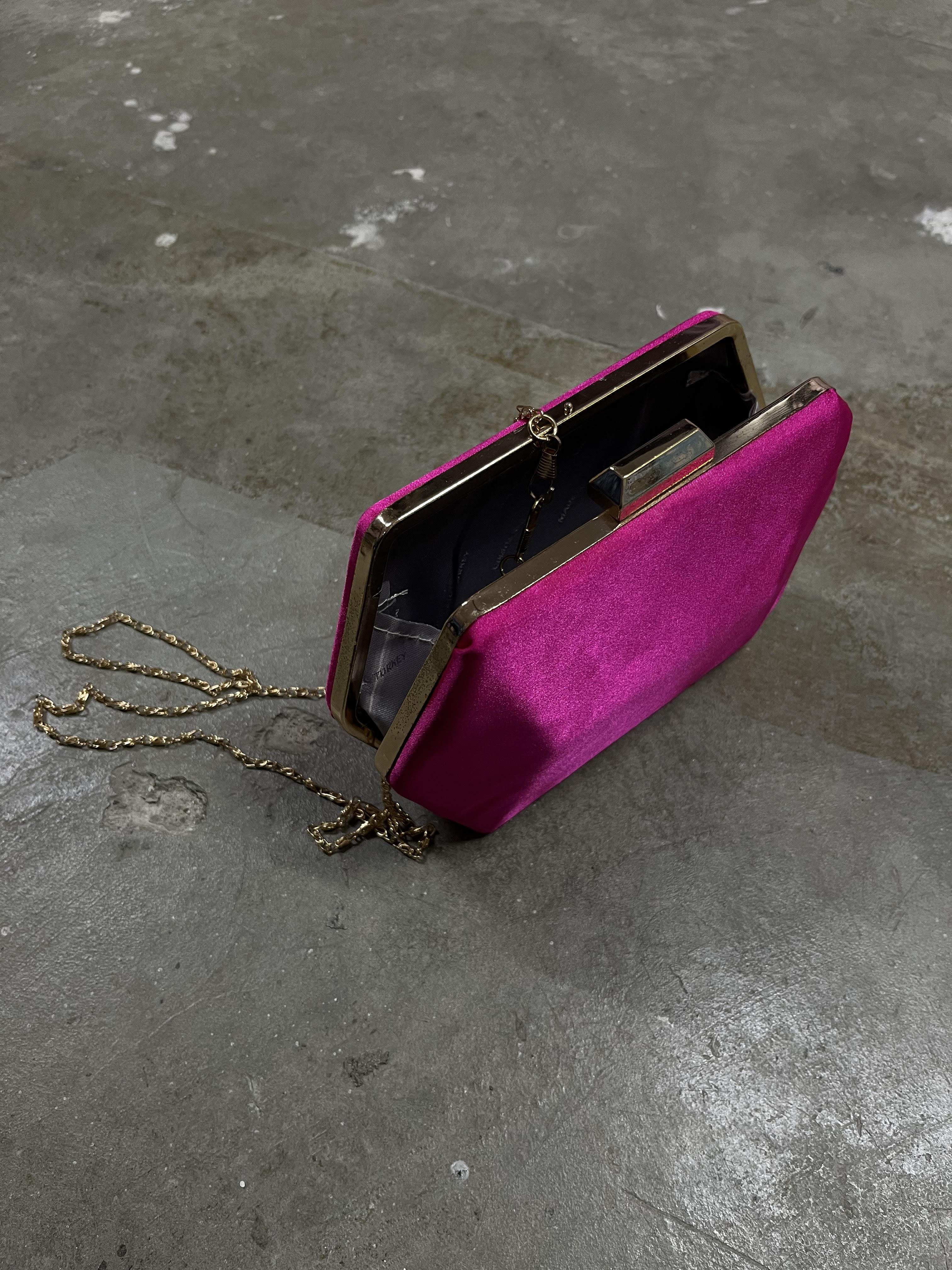 FUŞYA SATEN CLUTCH ÇANTA