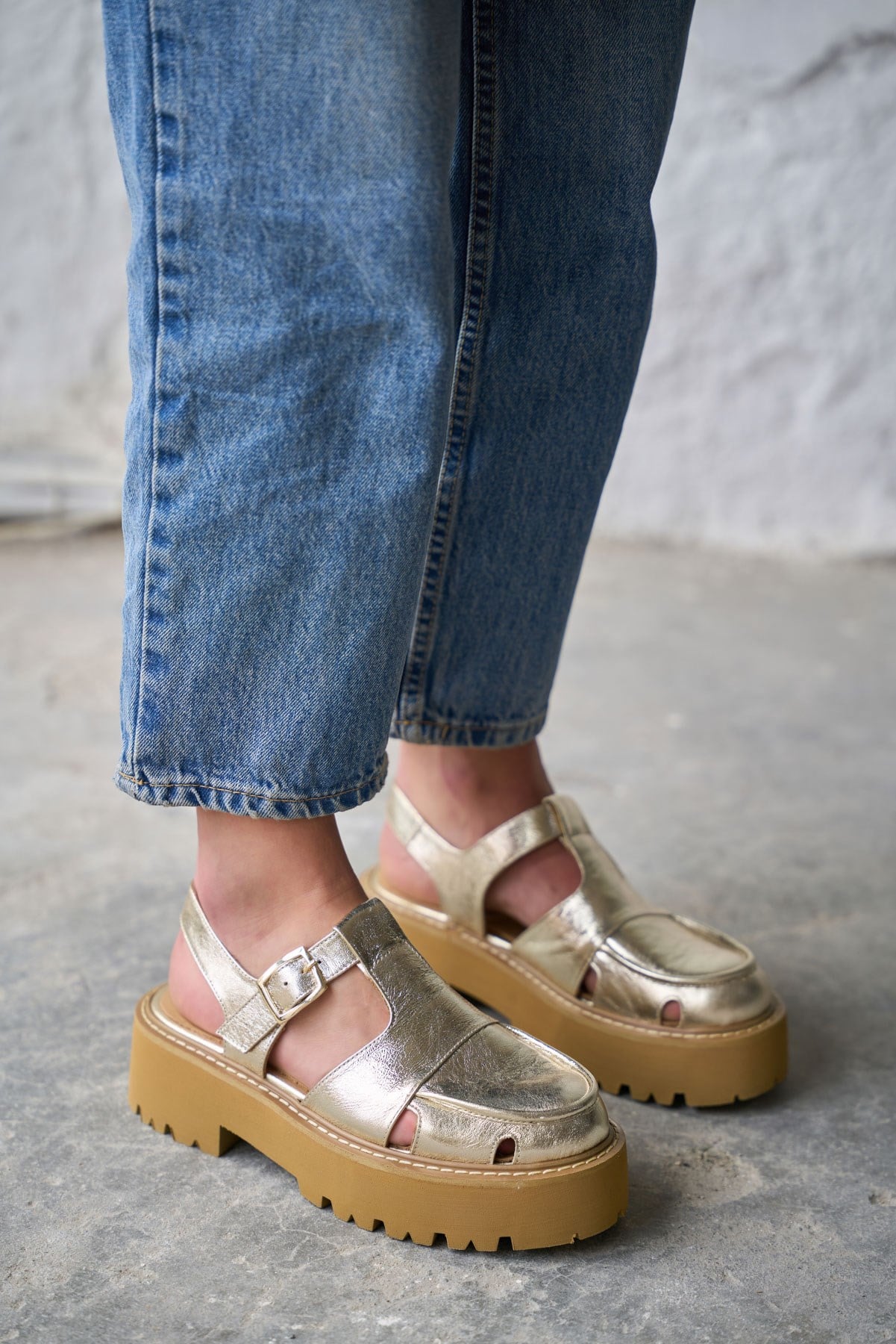 GODE GOLD RUGAN SANDALET 