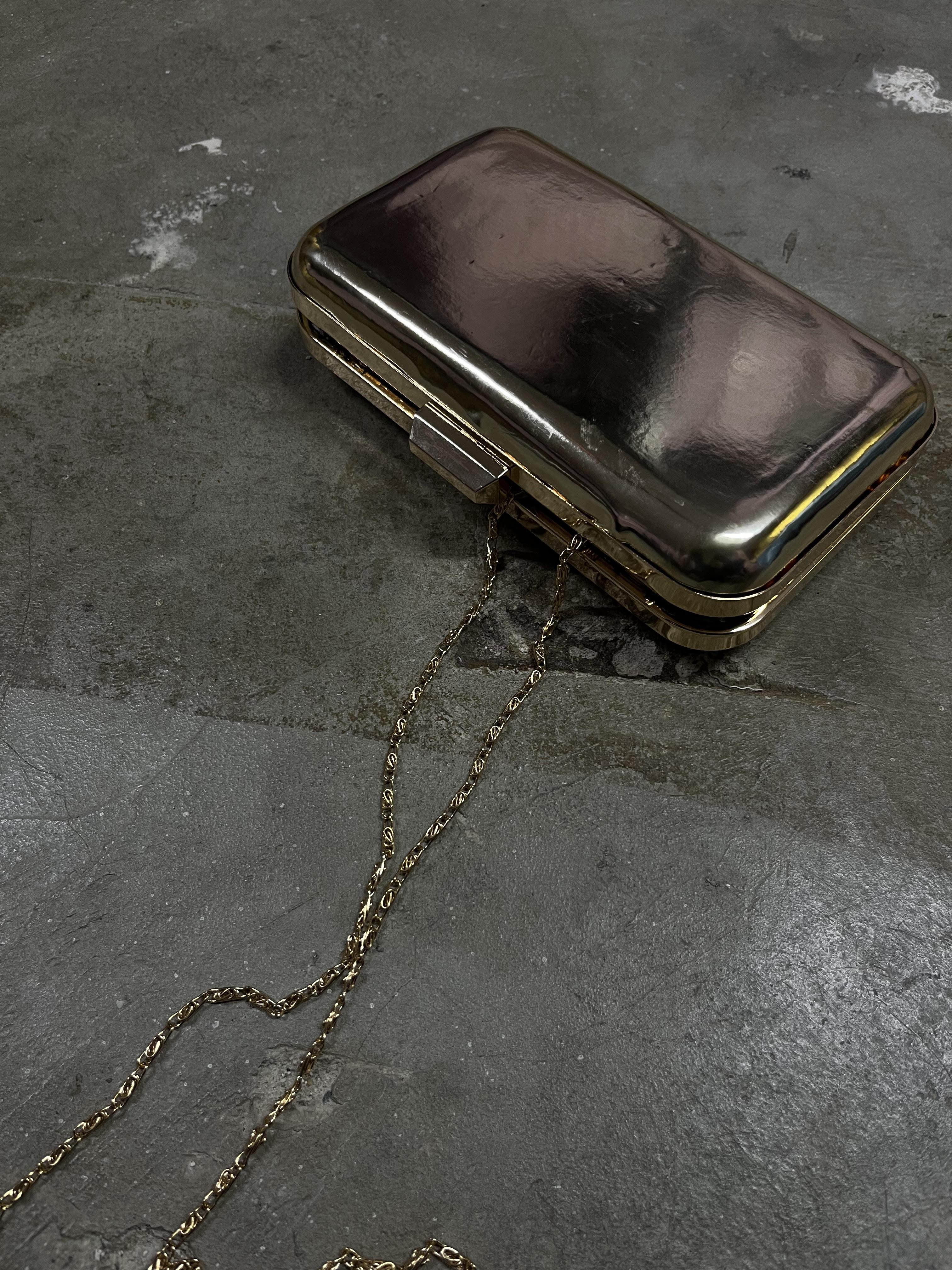 GOLD MAT CLUTCH ÇANTA