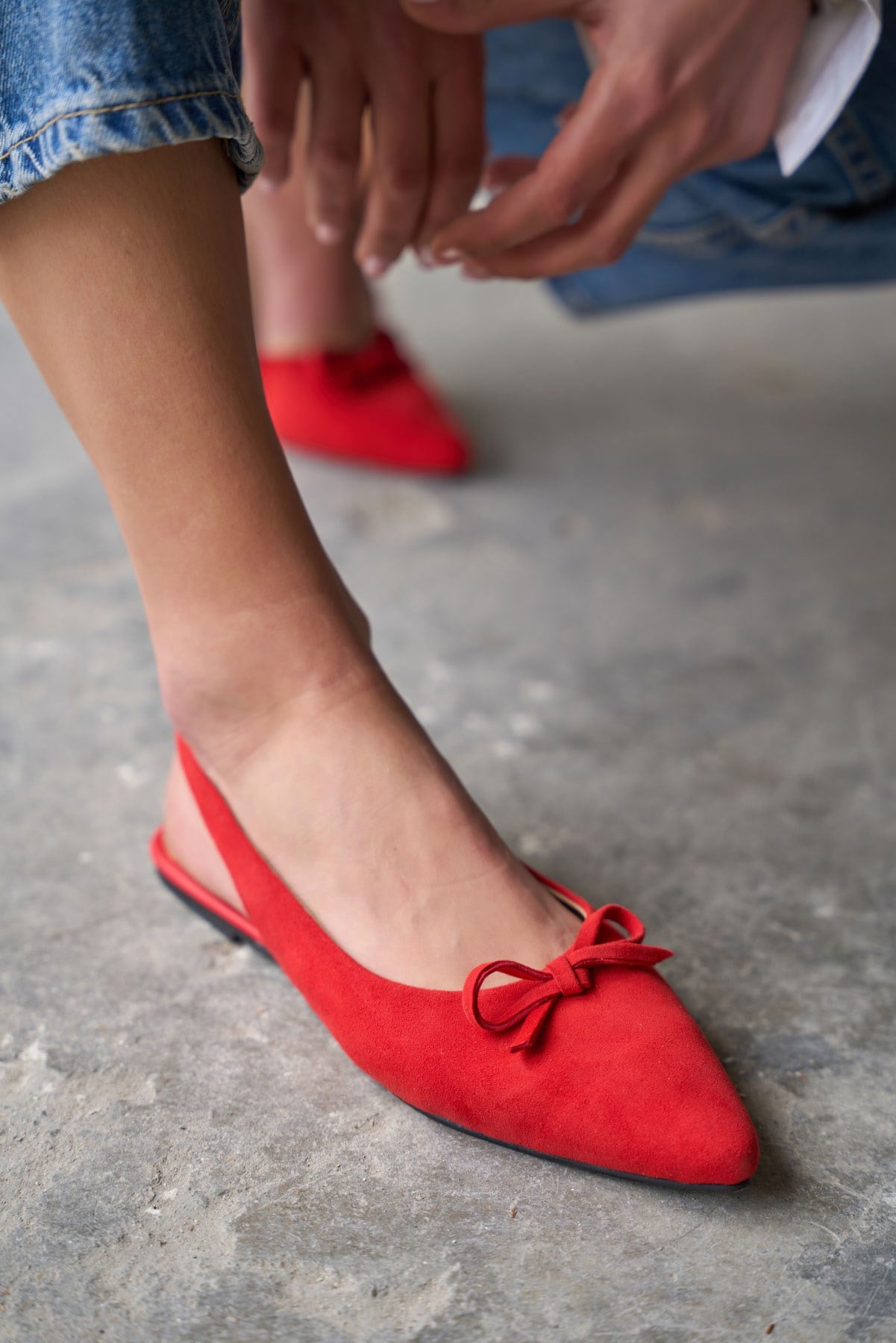 GOMEL KIRMIZI SÜET BABET 