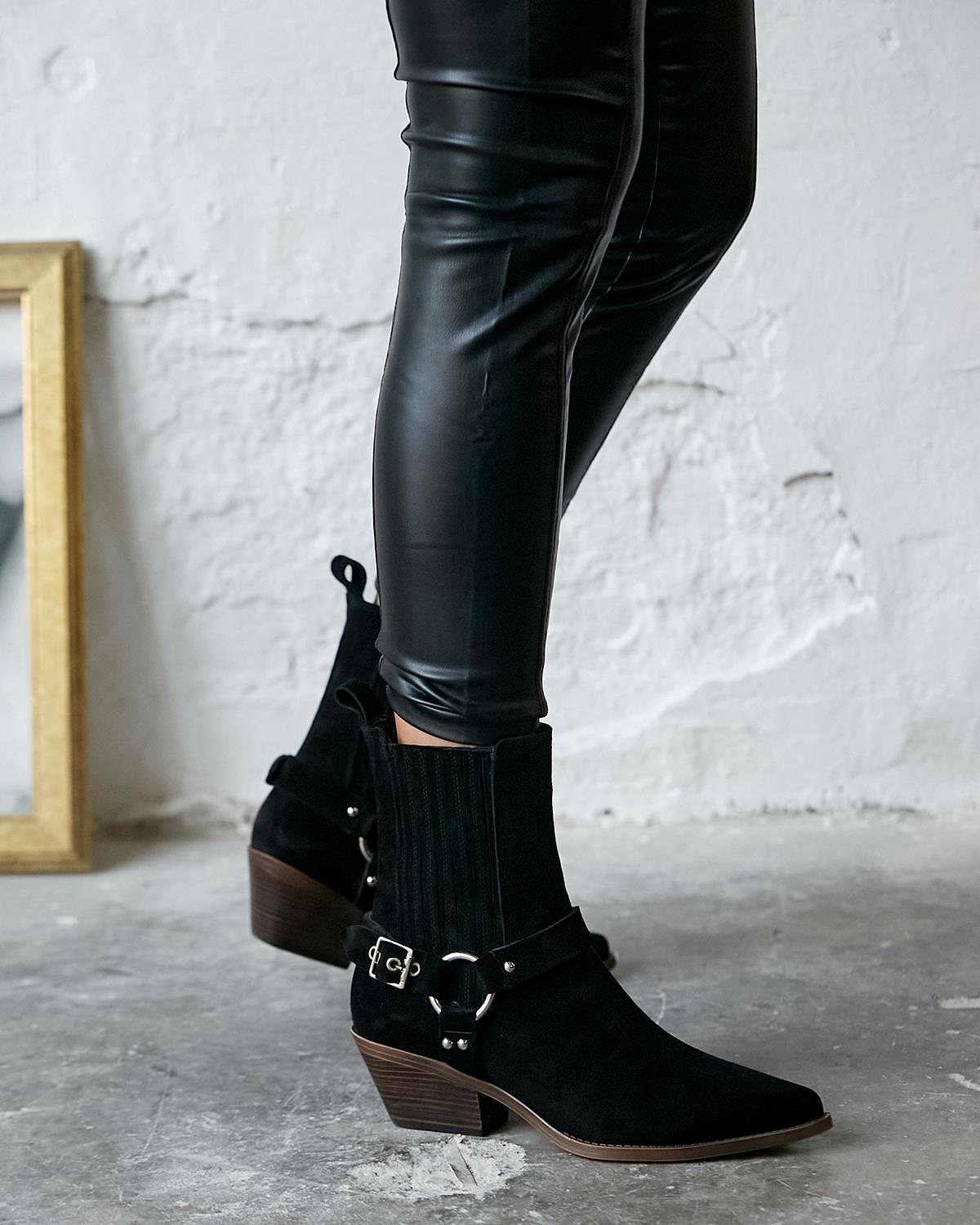 HAWİNG SİYAH SÜET KOVBOY BOT