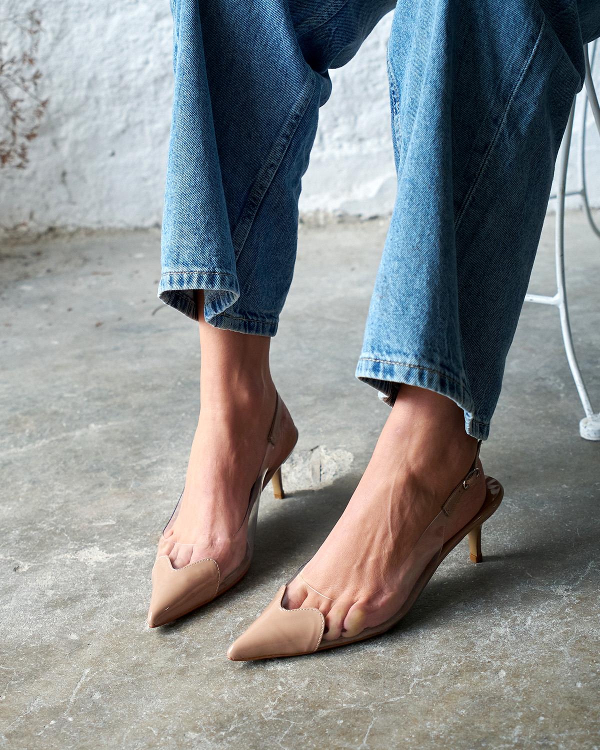 HOMER NUDE ŞEFFAF TOPUKLU AYAKKABI