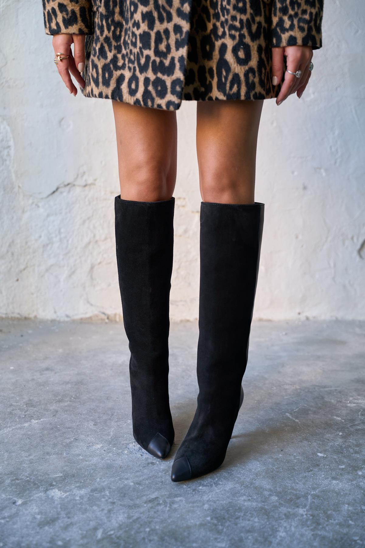 KLEV SİYAH SÜET ÇİZME