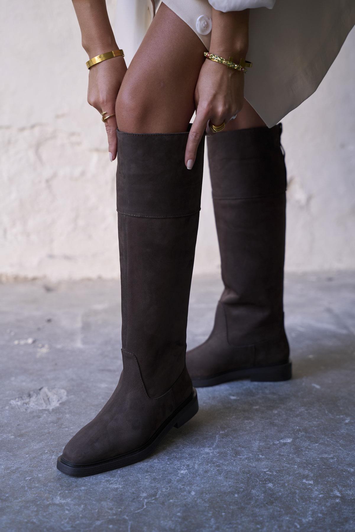 LUNO KAHVE SÜET ÇİZME