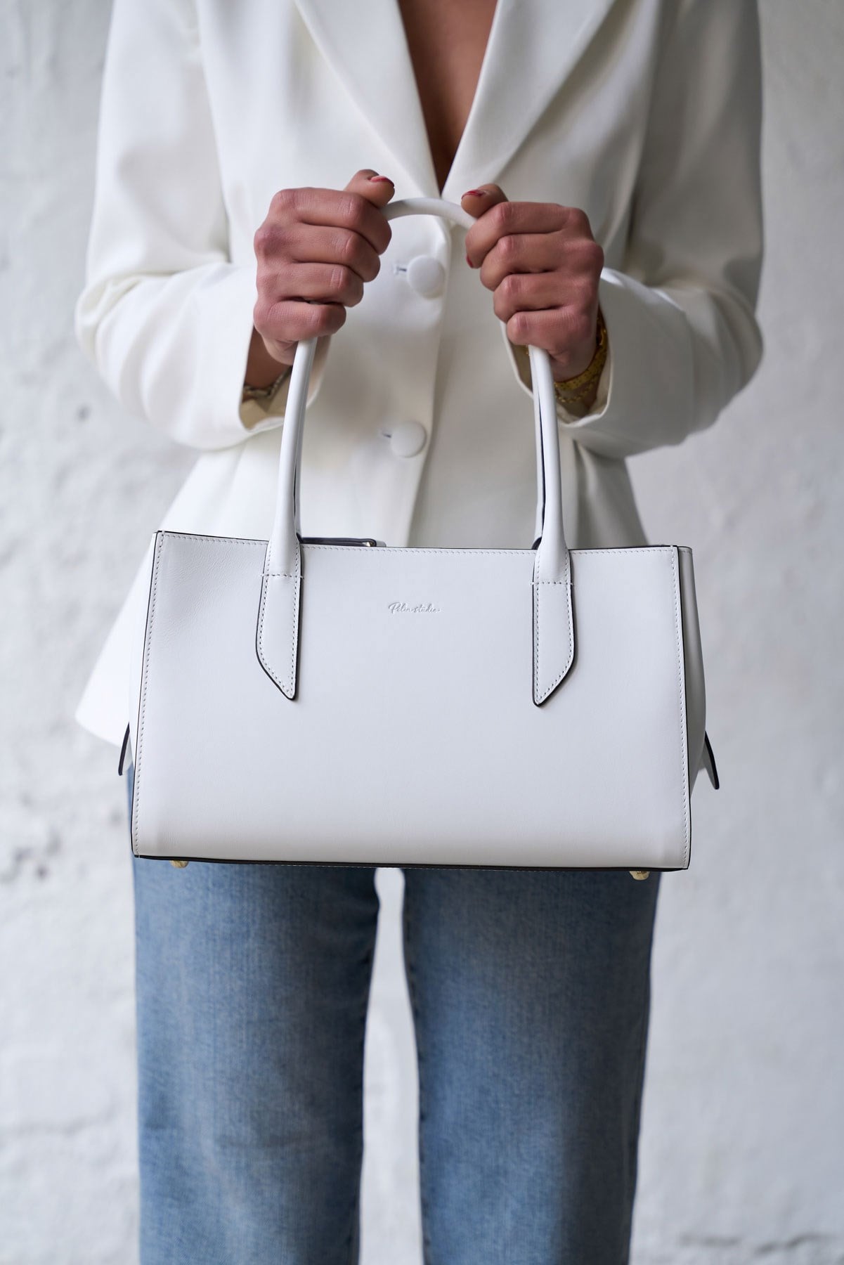 LYON BEYAZ DERİ ÇANTA