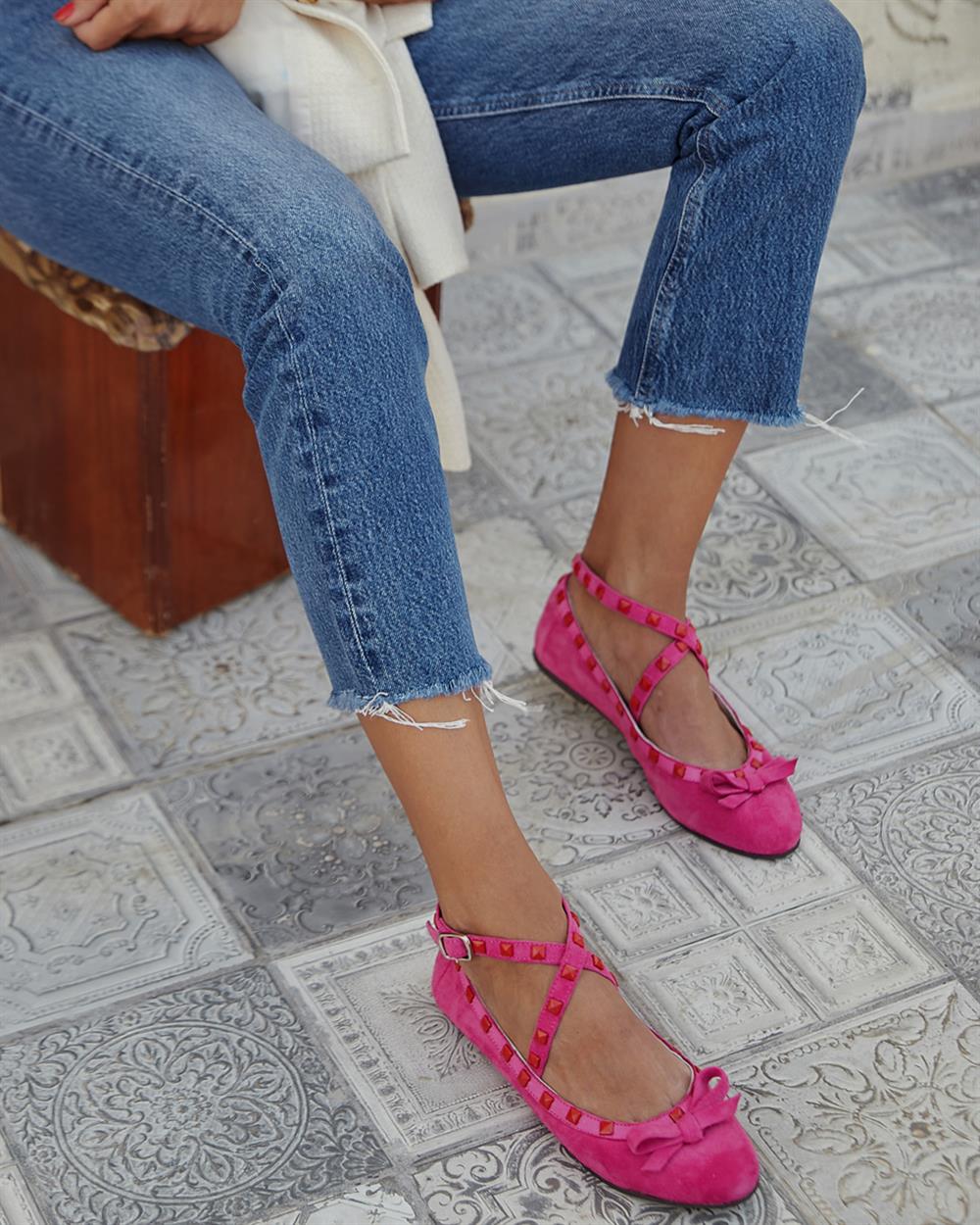 MEDİUM FUŞYA SÜET BABET