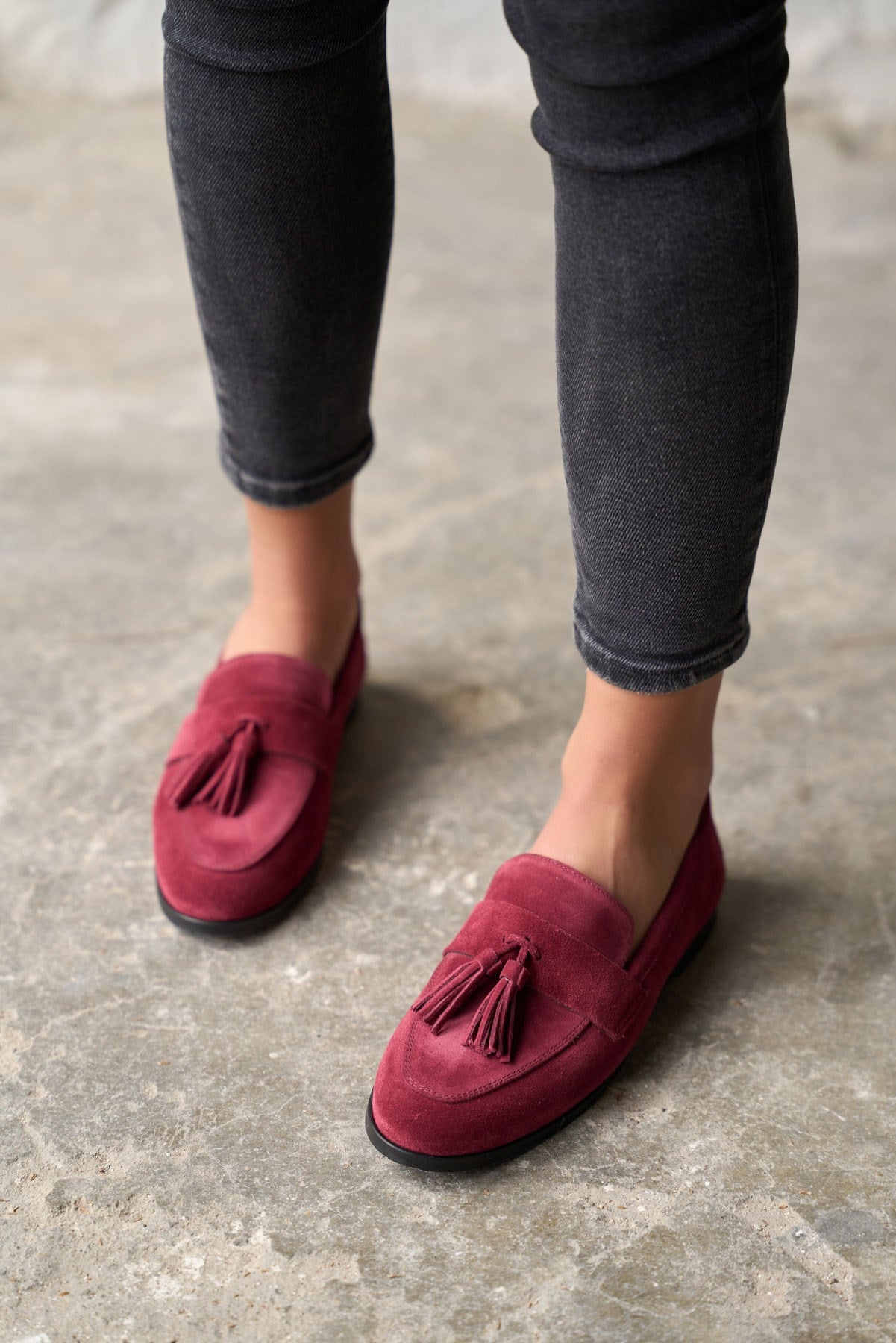 MİLS BORDO SÜET MAKOSEN