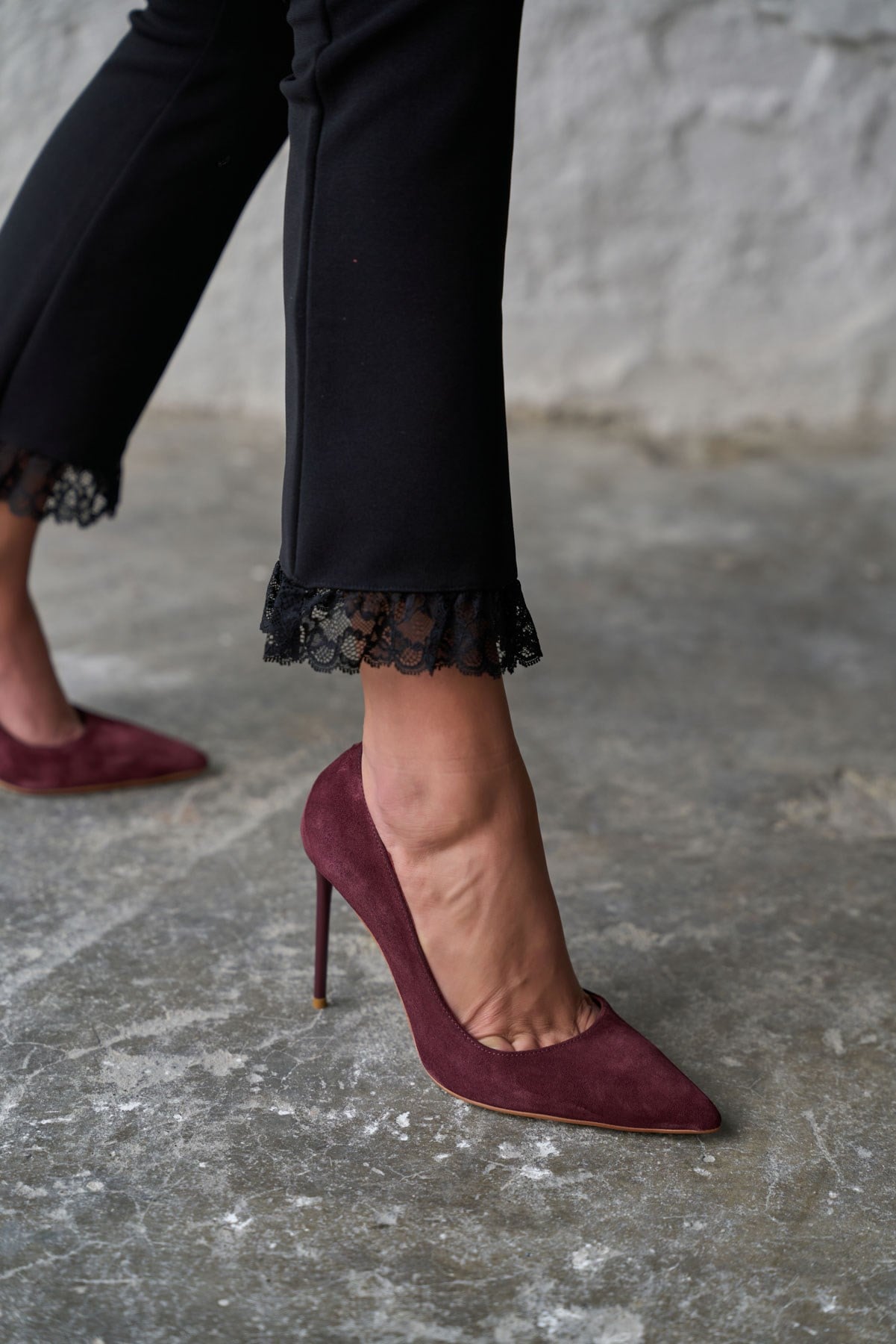 MİTTA 10 CM BORDO SÜET STİLETTO