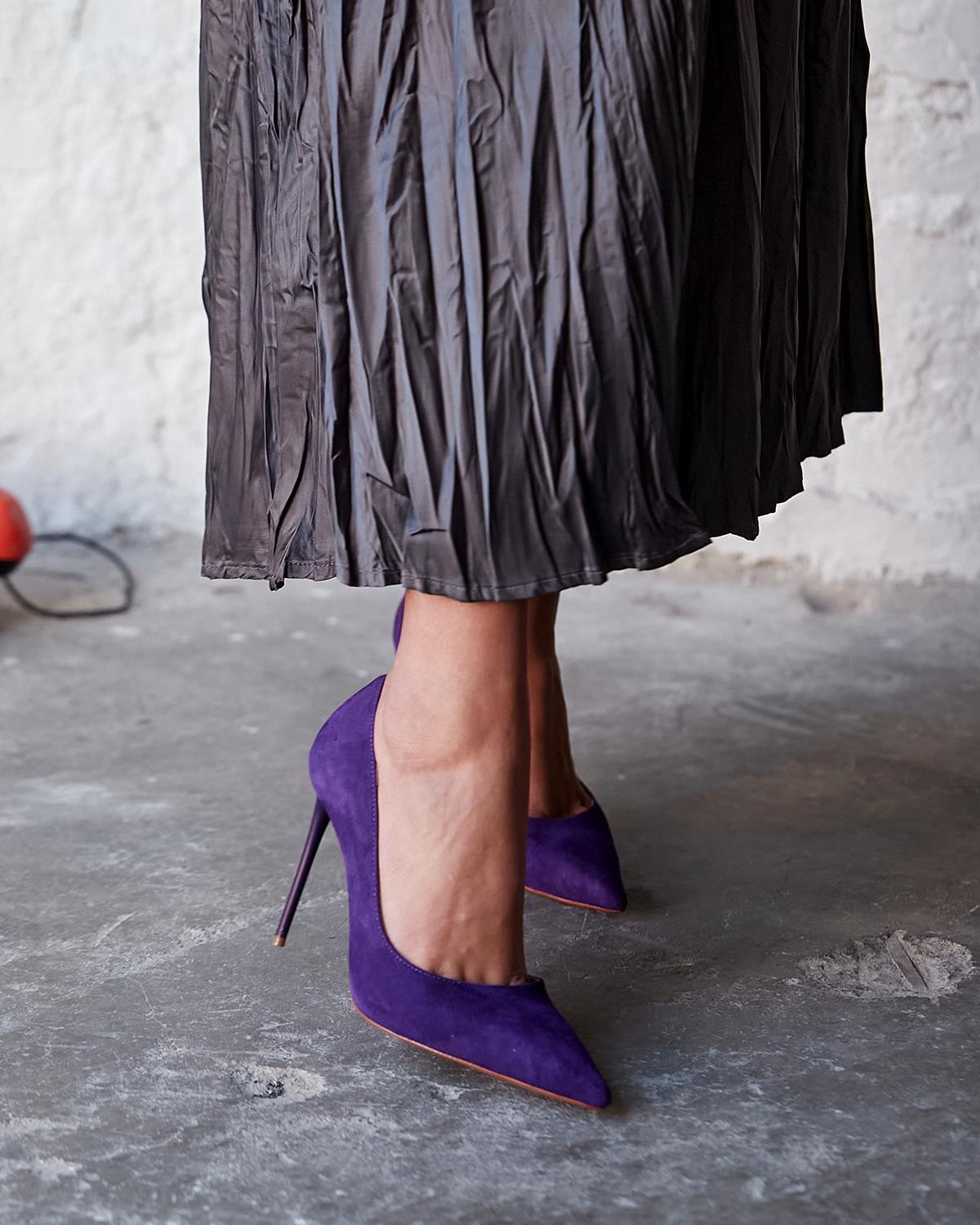 MİTTA 10 CM MOR SÜET STİLETTO