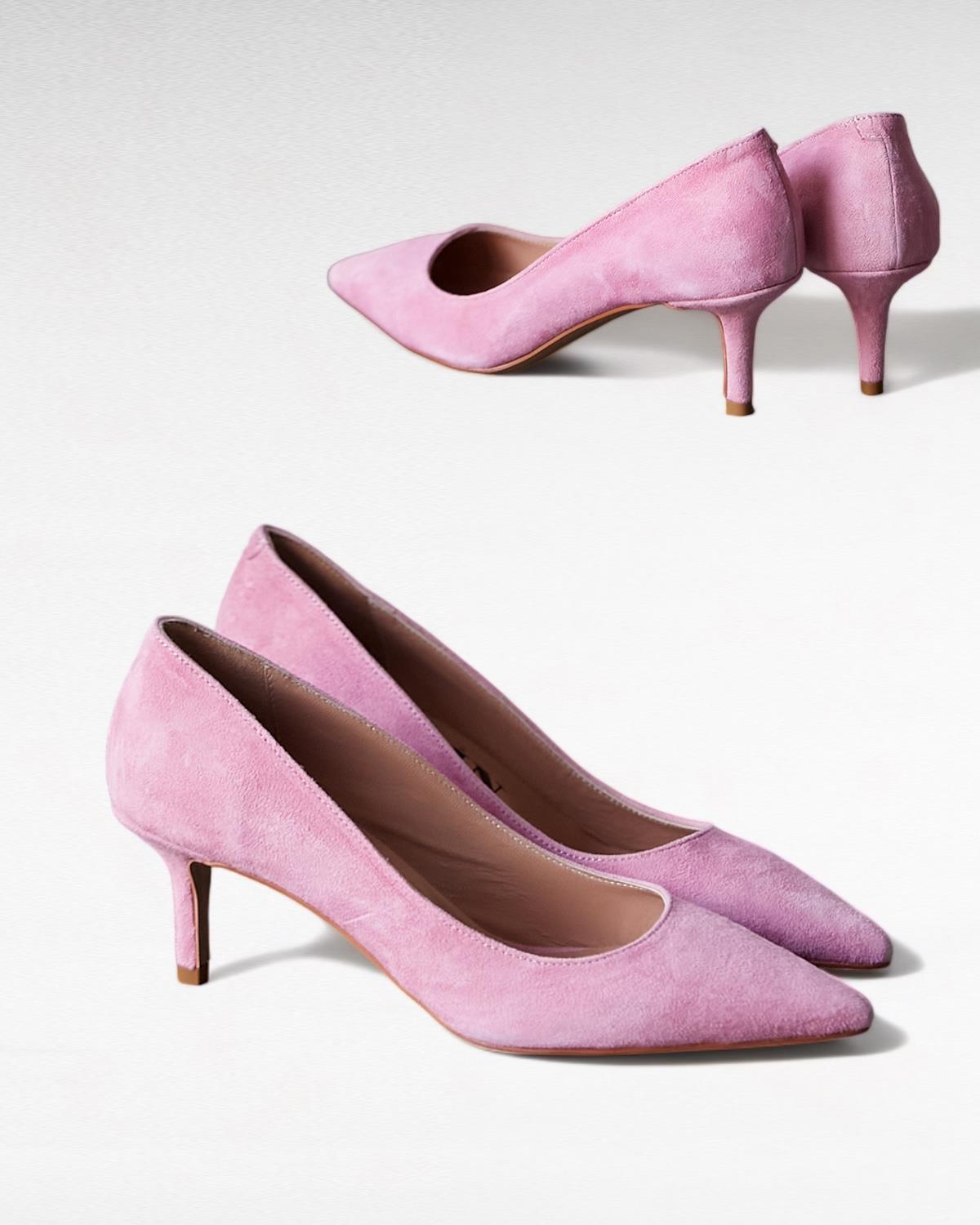 MİTTA 5 CM PEMBE SÜET STİLETTO