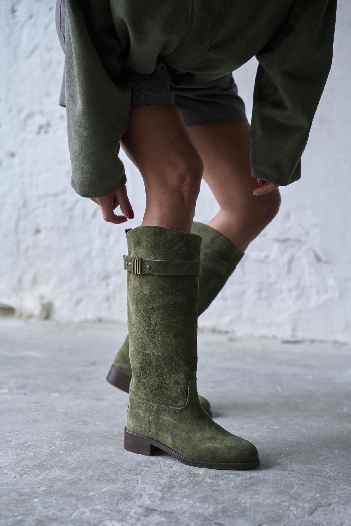 MODLİNG HAKİ SÜET ÇİZME