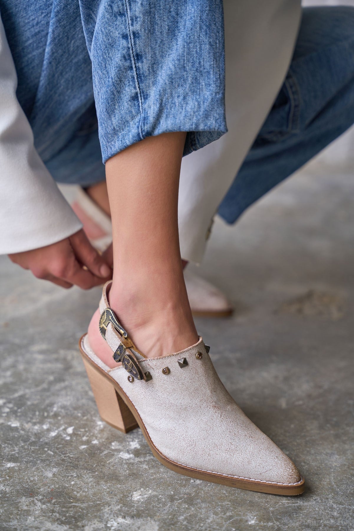 PAYNE BEYAZ DERİ KOVBOY TERLİK