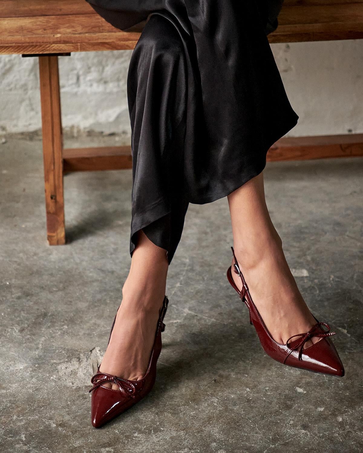 PERKİNS BORDO RUGAN TOPUKLU AYAKKABI 