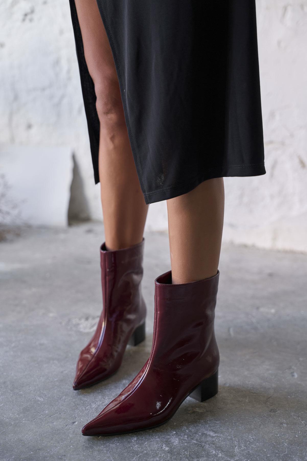 PİNOLS BORDO RUGAN TOPUKLU BOT