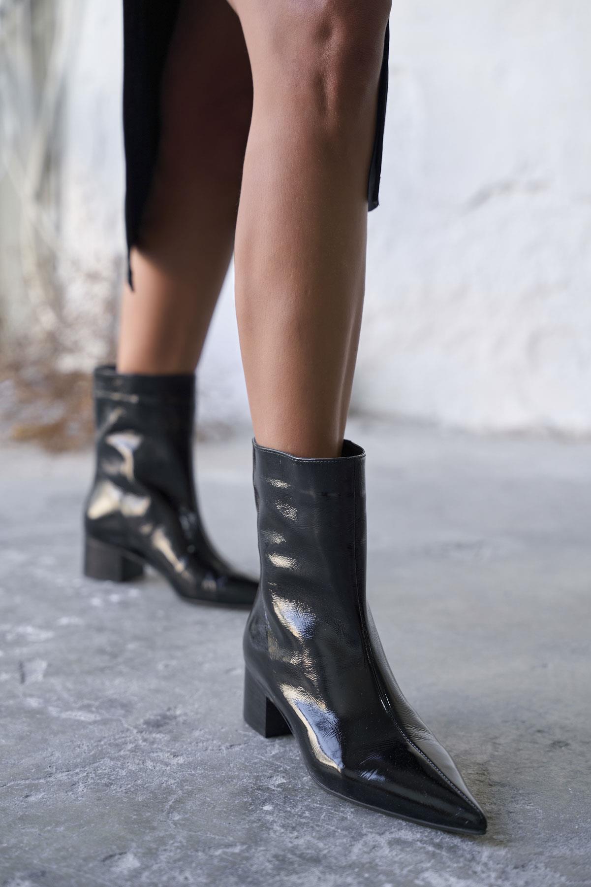 PİNOLS SİYAH RUGAN TOPUKLU BOT