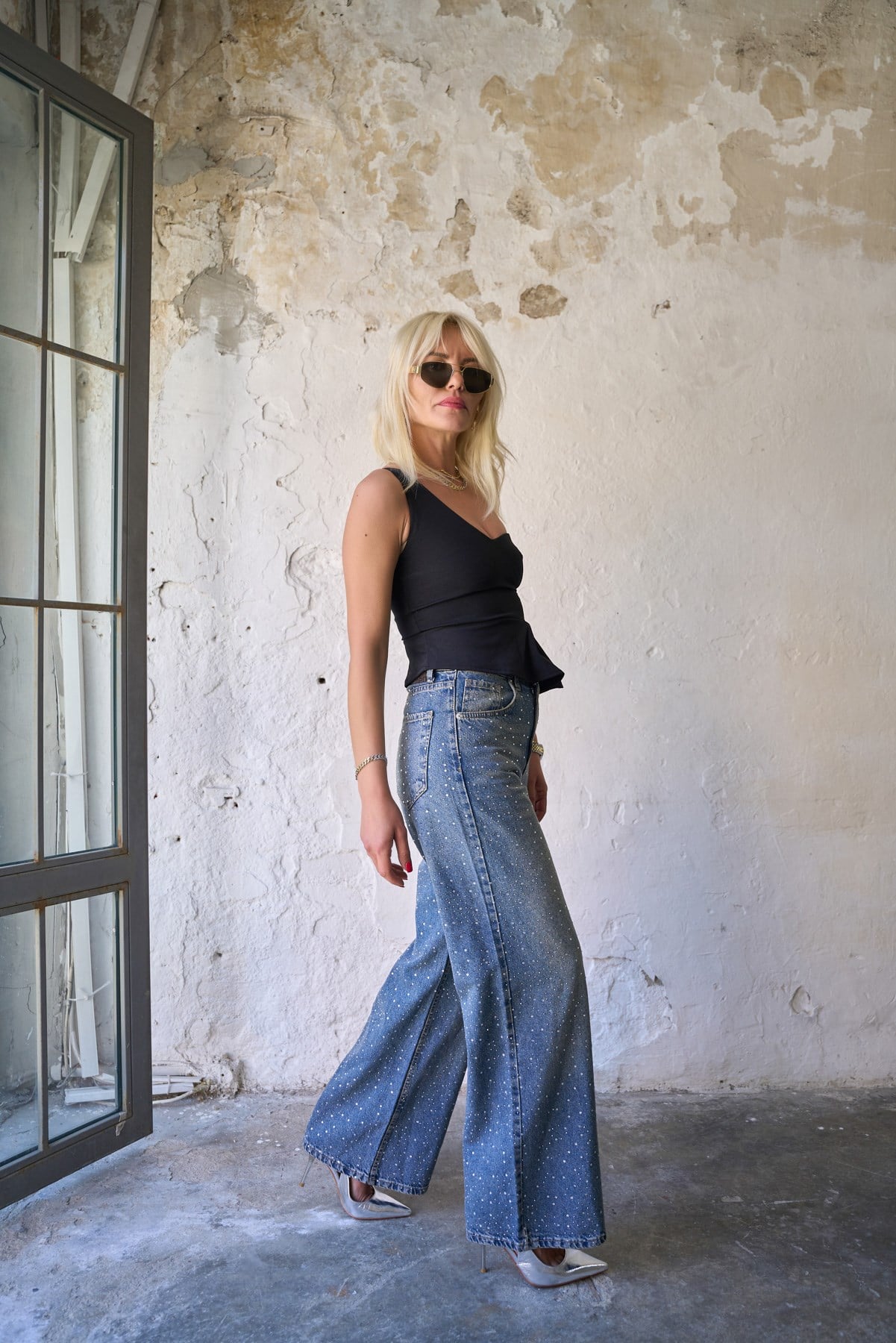 SHİNİNG WİDELEG FIT JEANS
