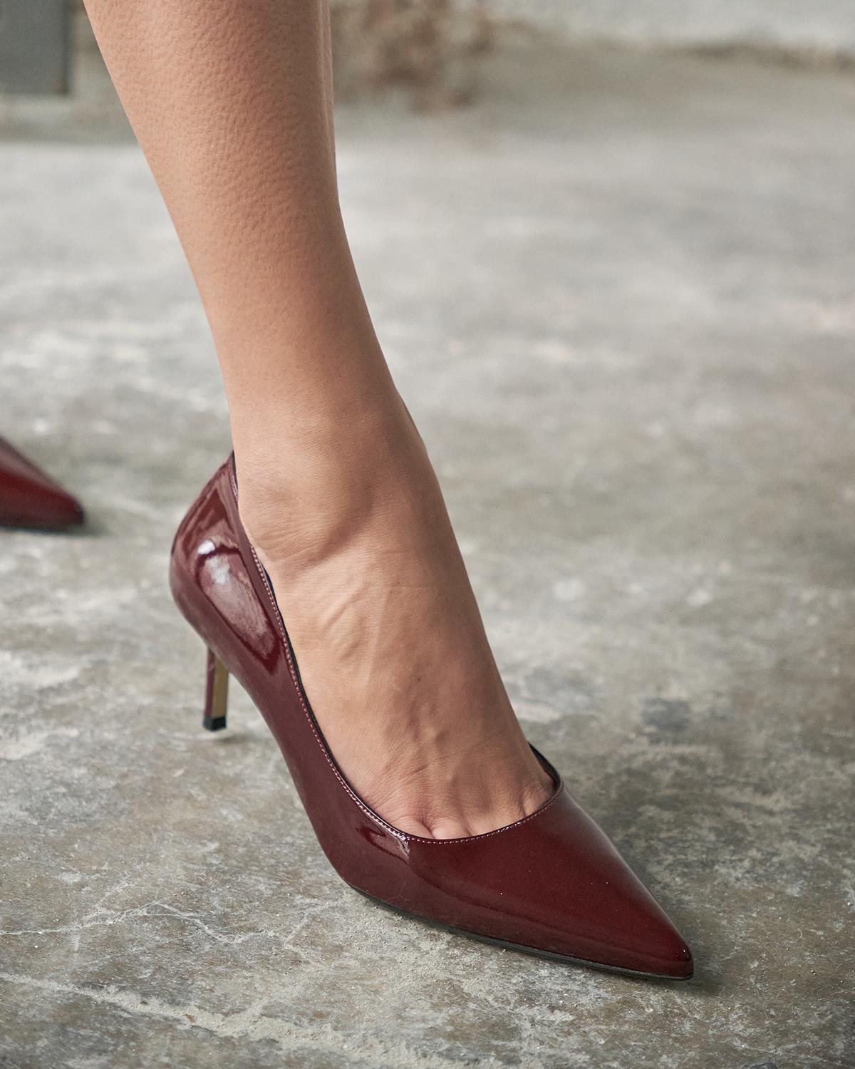 SİSTA 5 CM BORDO RUGAN STİLETTO