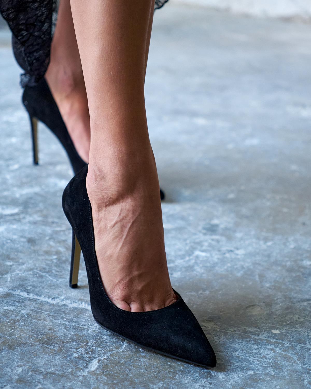 SİTY 10 CM SİYAH SÜET NATURAL TABAN