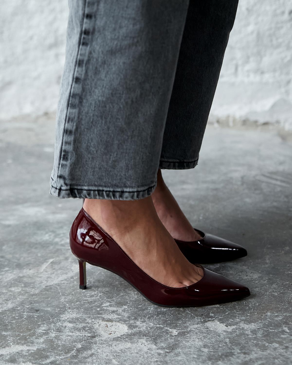 SİTY 5 CM BORDO RUGAN STİLETTO