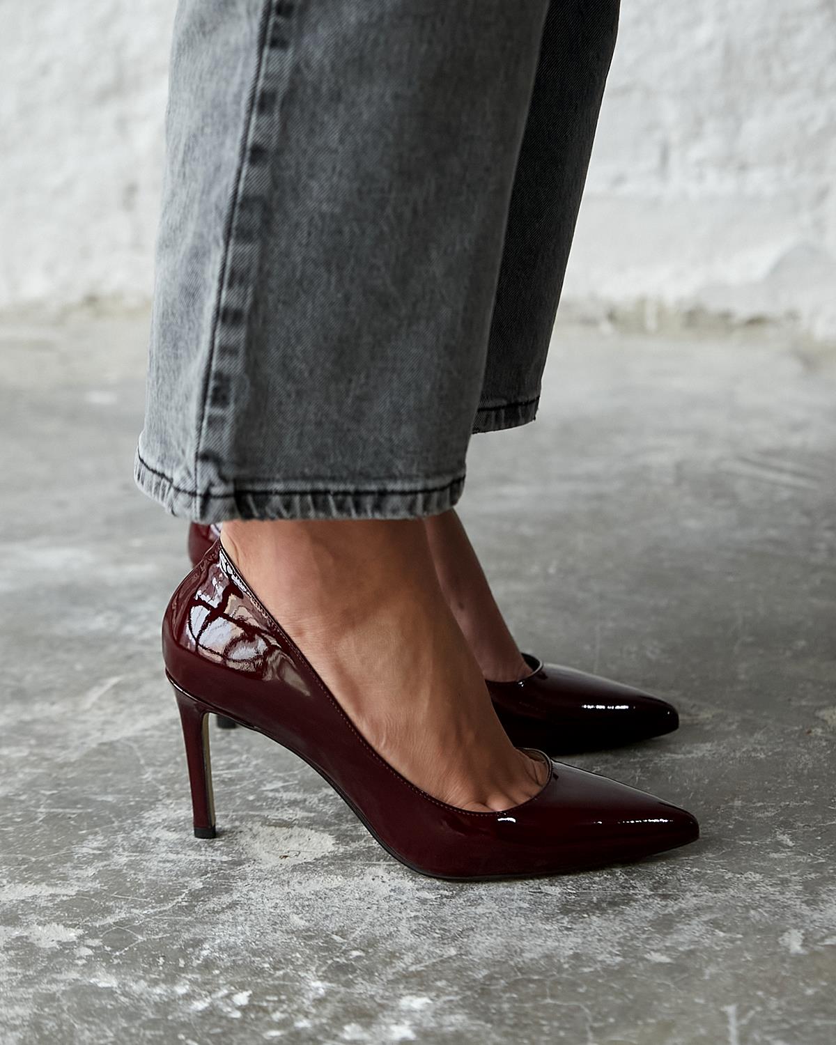 SİTY 8 CM BORDO RUGAN STİLETTO