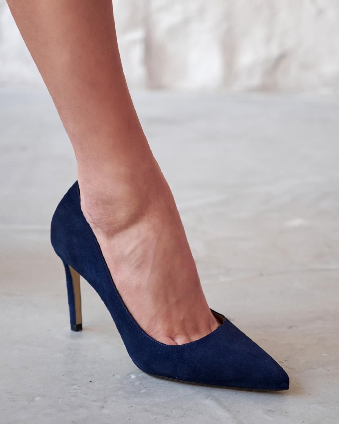 SİTY 8 CM LACİVERT SÜET STİLETTO