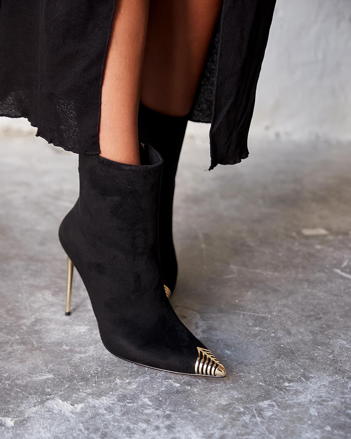 TEDY SİYAH SÜET TOPUKLU BOT 