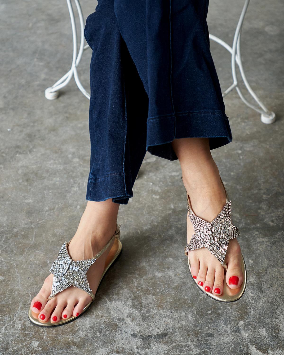 WİLKER GOLD DERİ SANDALET