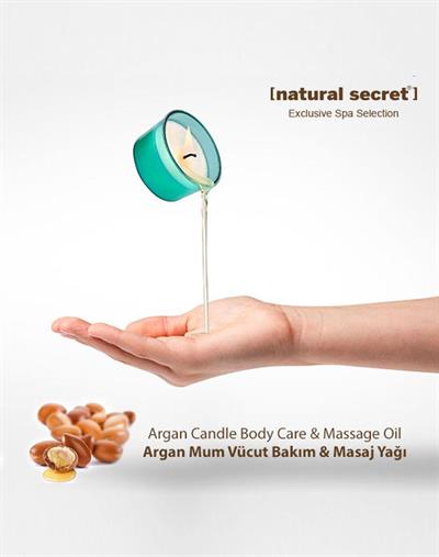 Natural Secret Argan Candle Massage & Body Care Oil - Argan Mum Masaj & Vücut Bakım Yağı