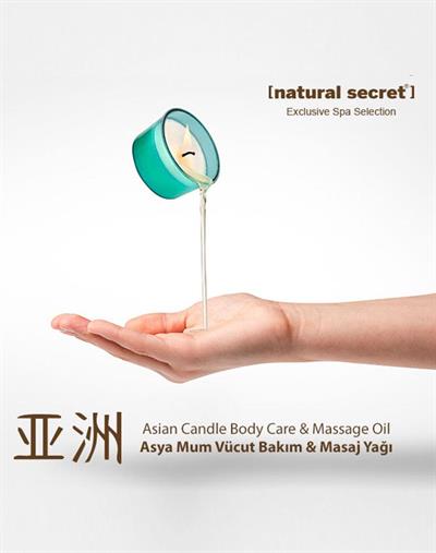 Natural Secret Asian Candle Massage & Body Care Oil - Asya Egzotik Mum Masaj & Vücut Bakım Yağı